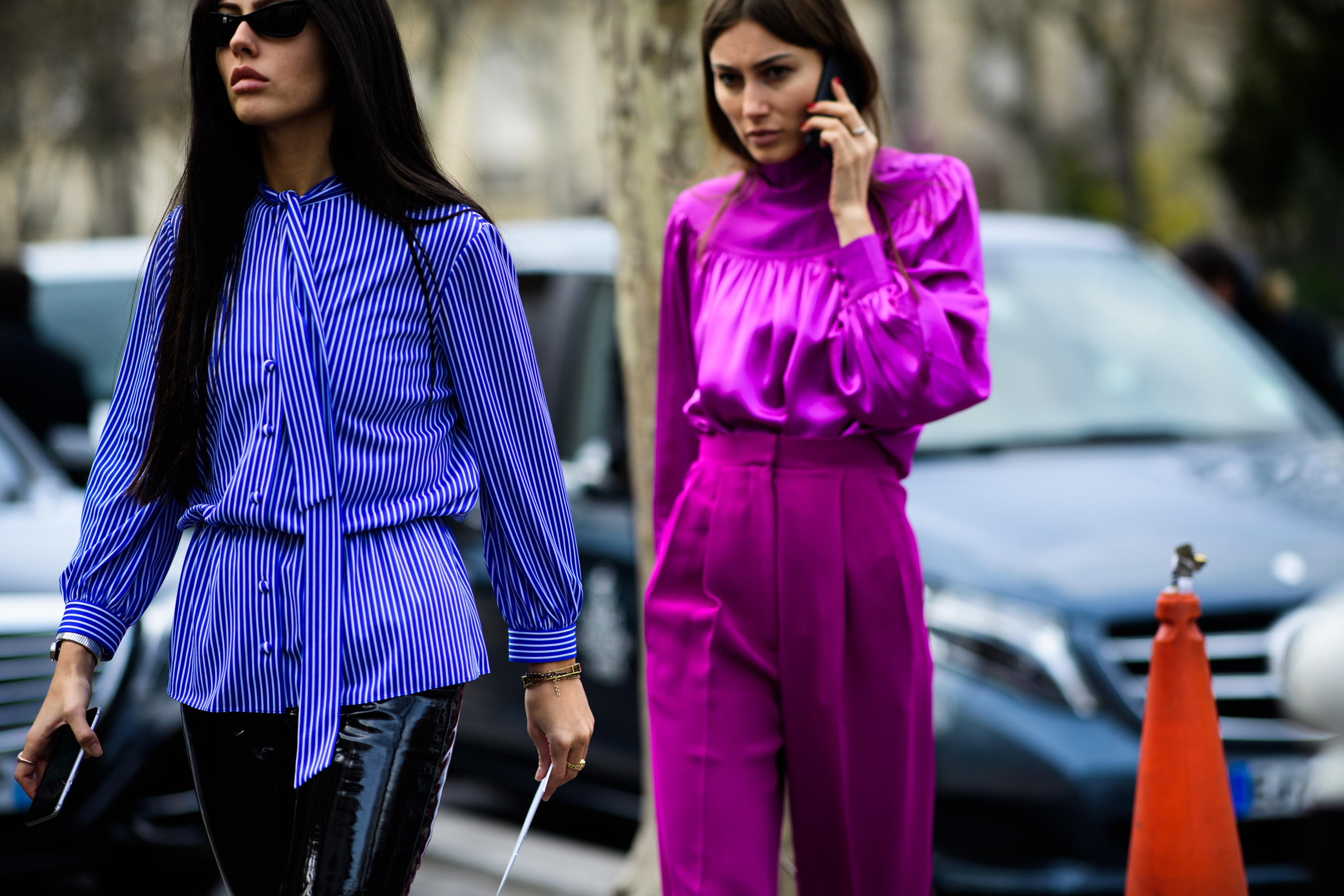 Two Italian women wearing blouses