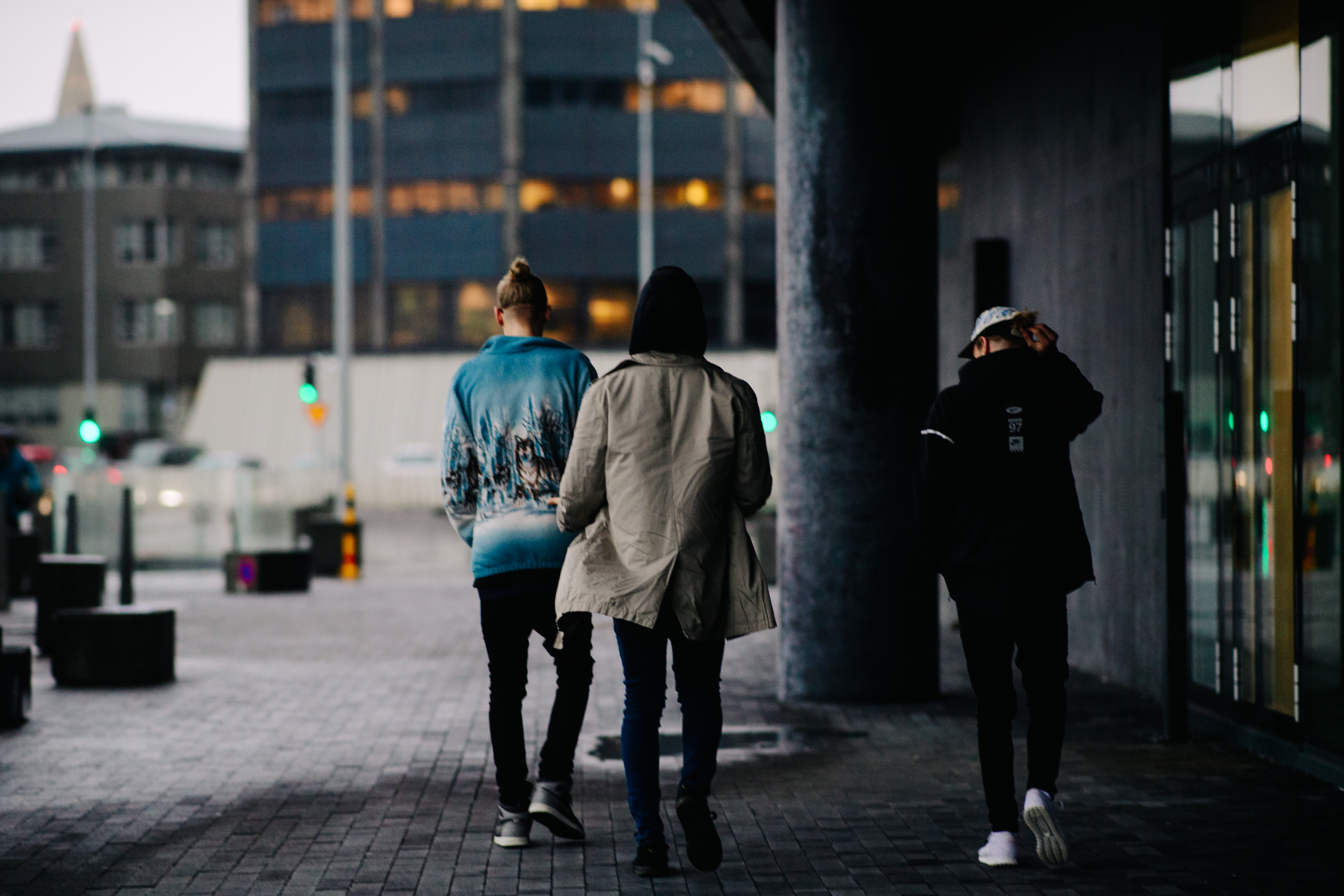 Group of men leaving the venue