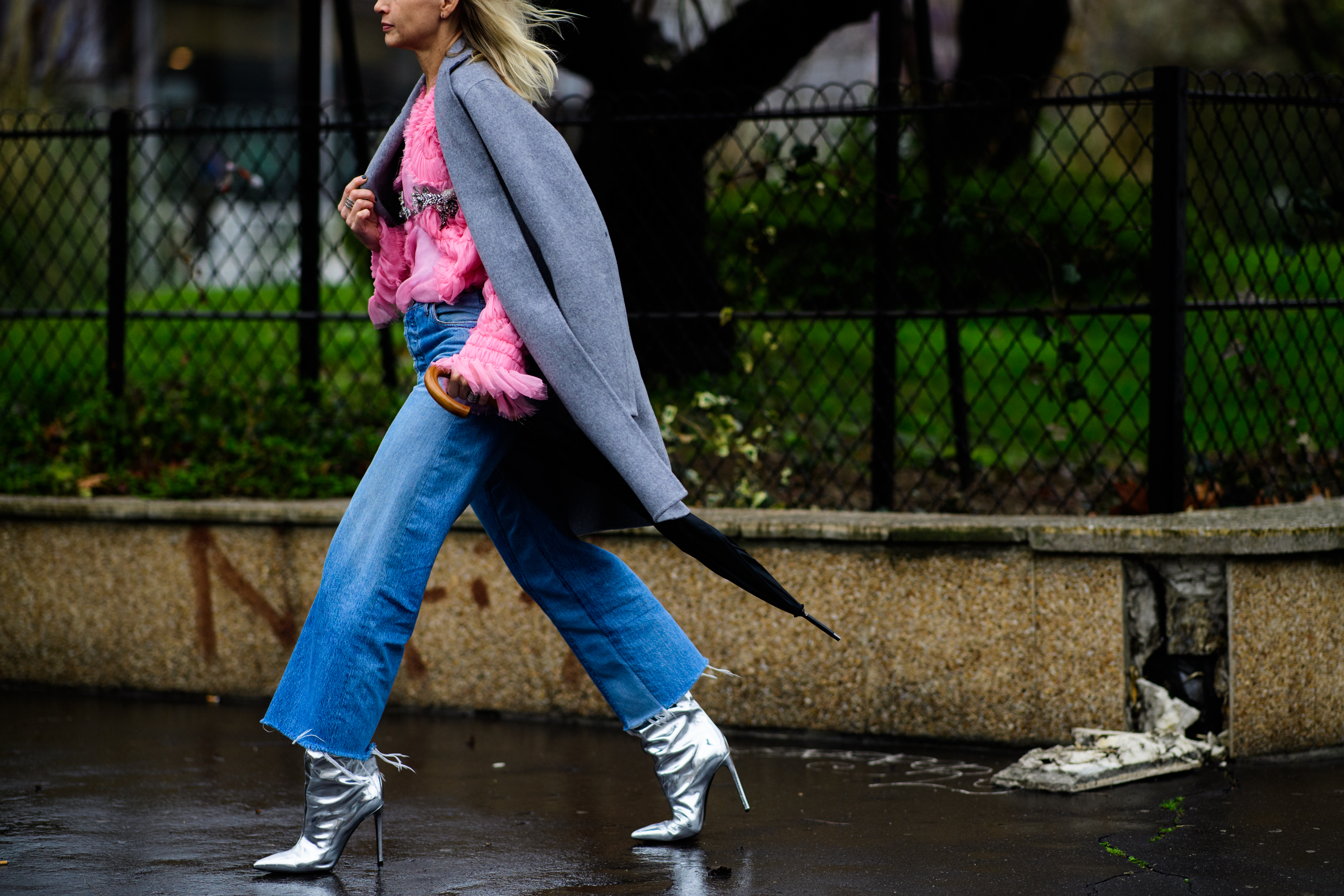 Woman wearing Balenciaga boots