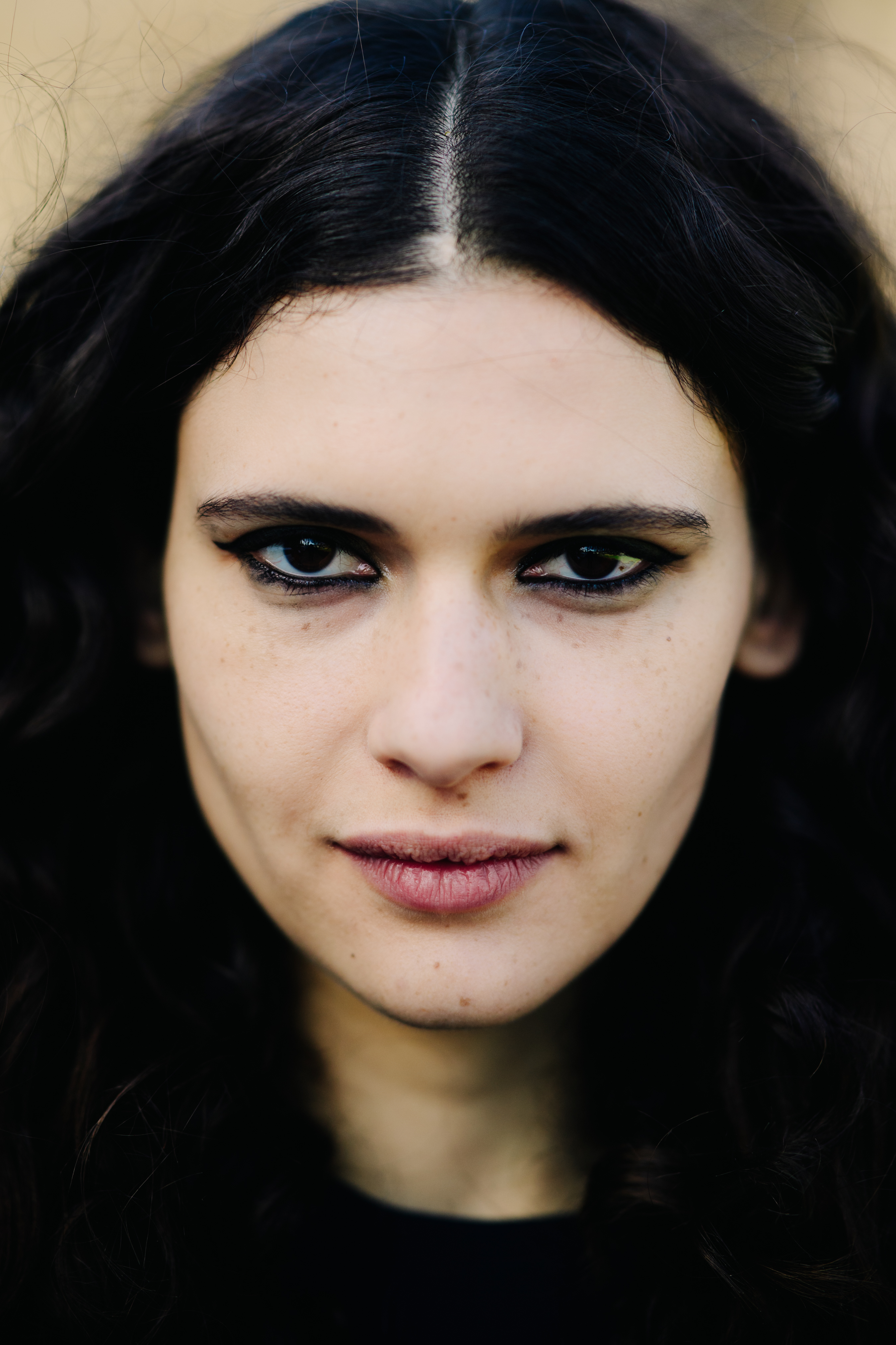 Portrait of a model with dark make up