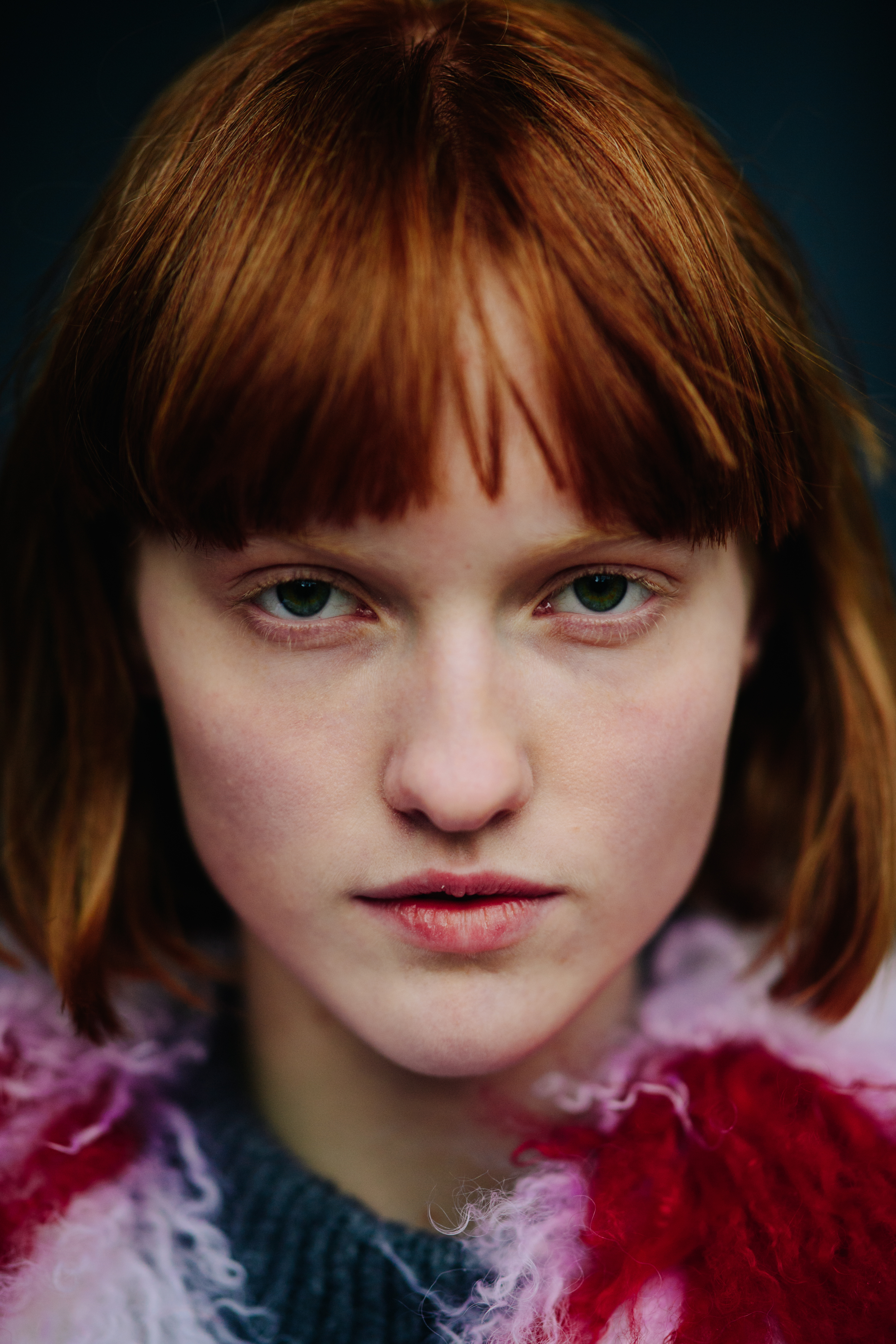 Portrait of a model with red hair