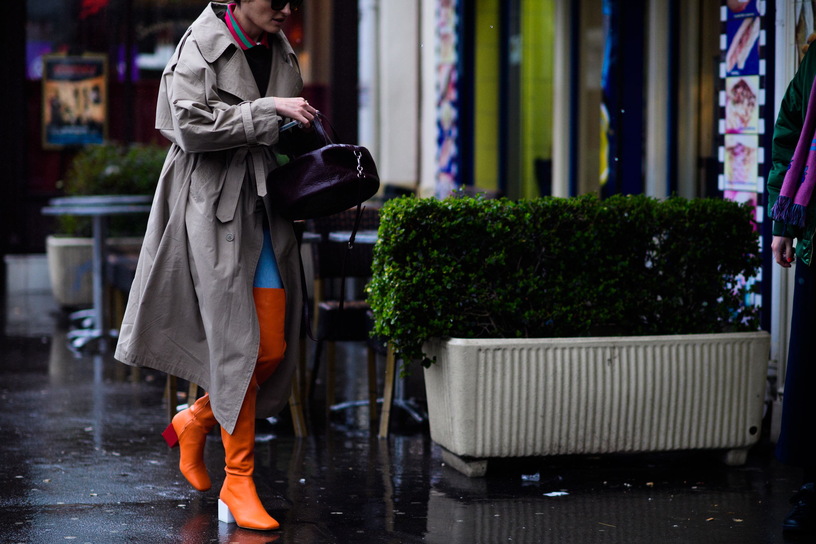 Russian woman wearing Jacquemus boots
