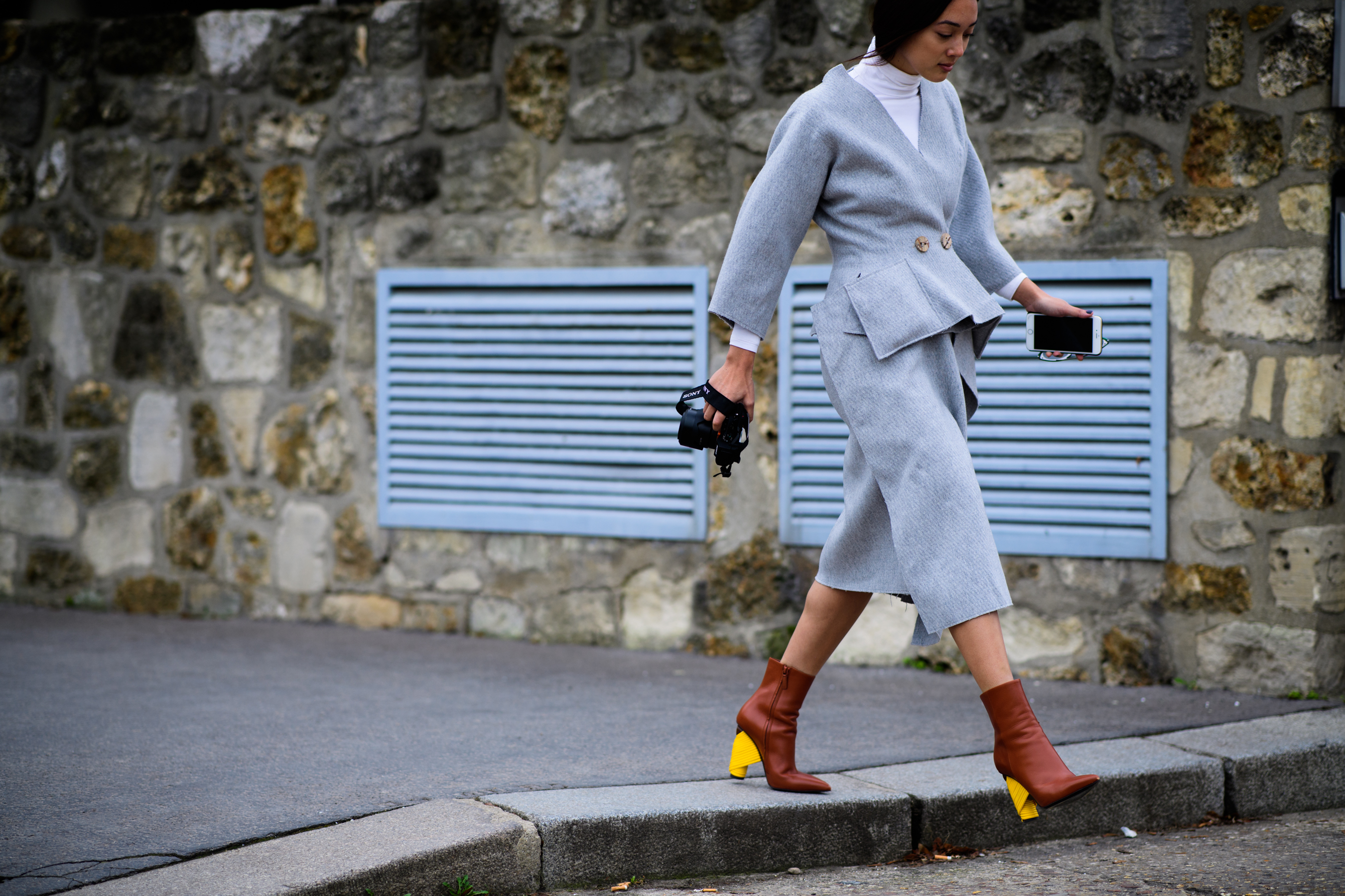 Woman wearing Balenciaga shoes