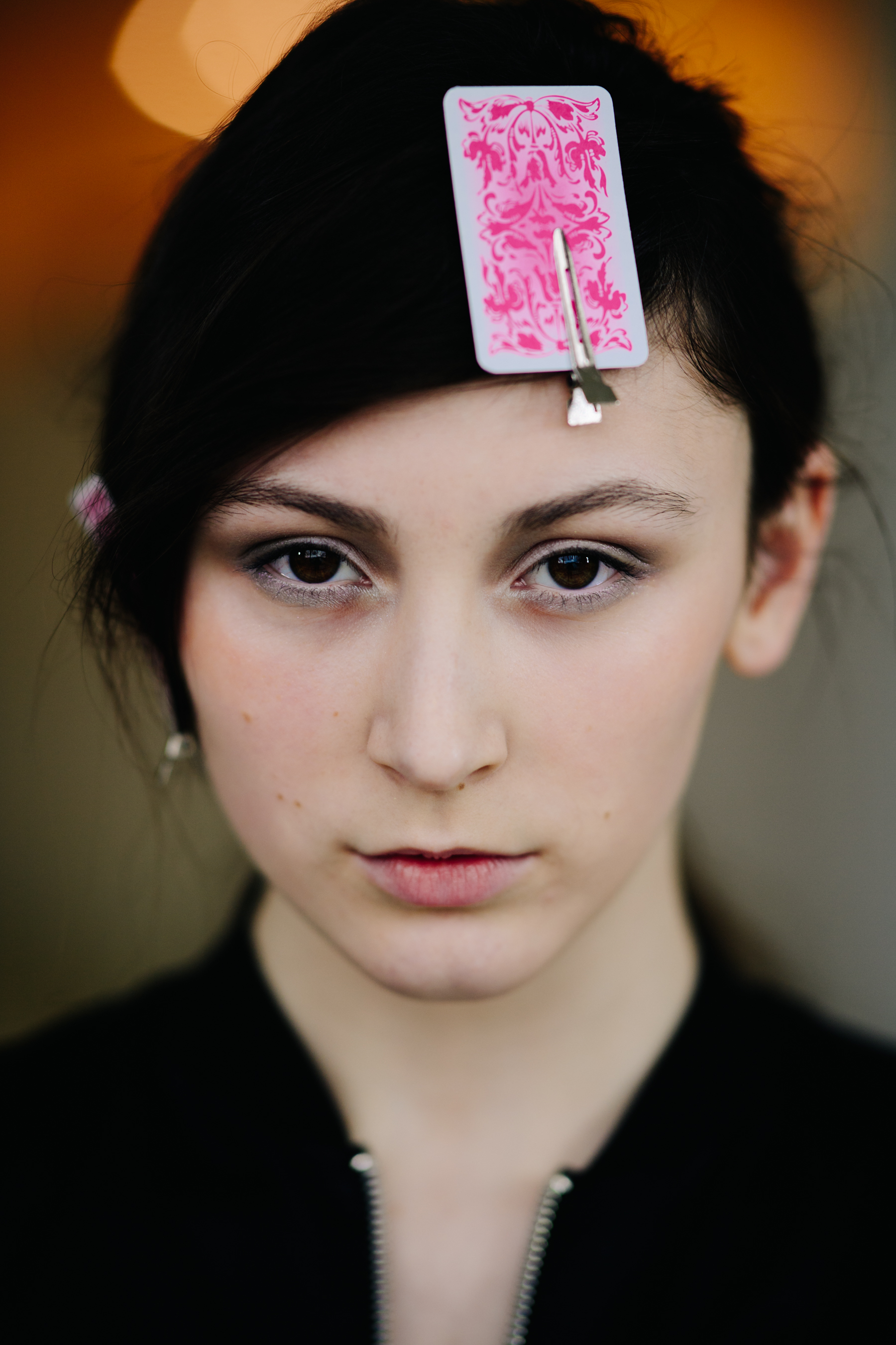 Portrait of a model before a show