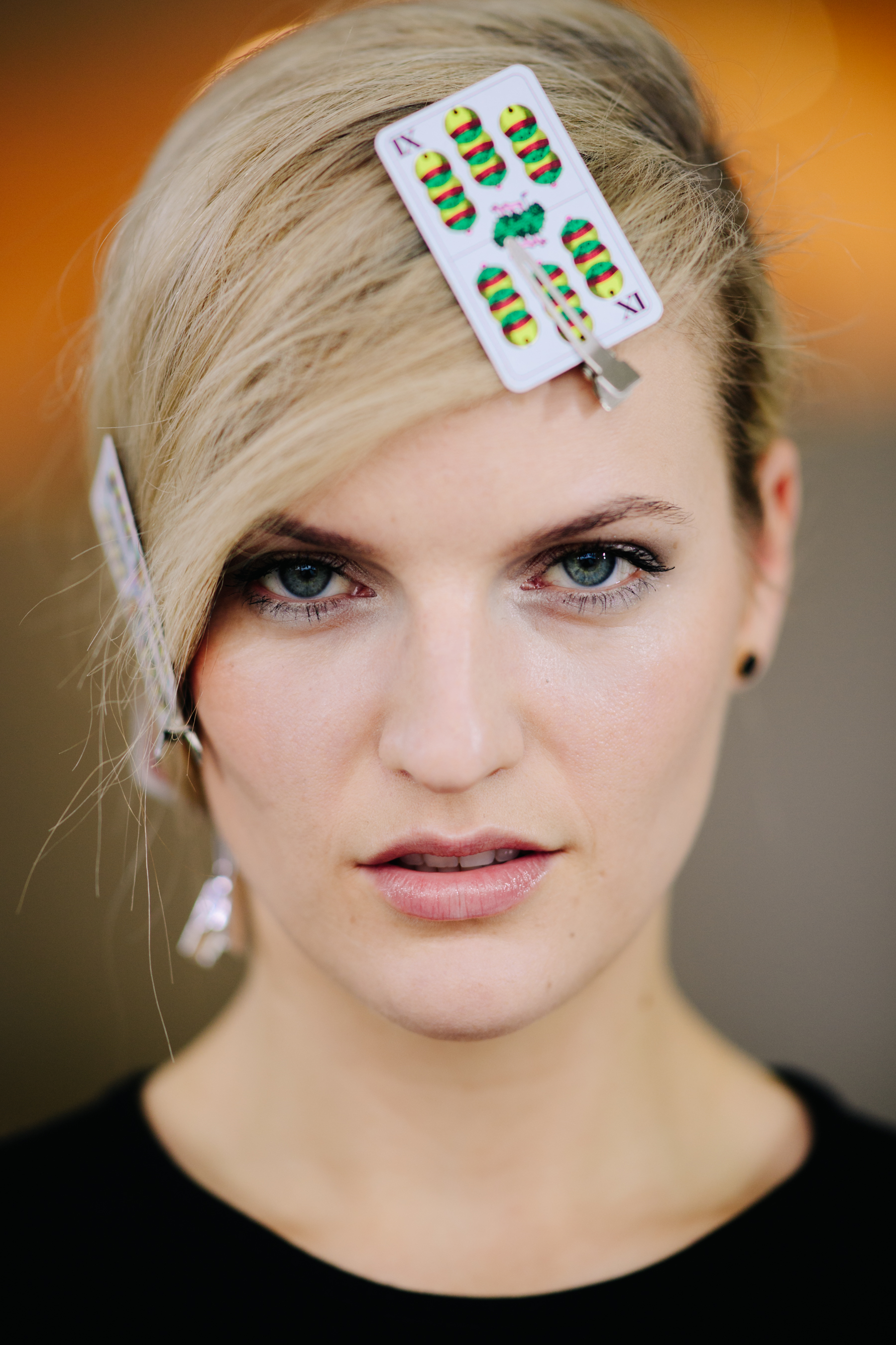Portrait of a model before a show