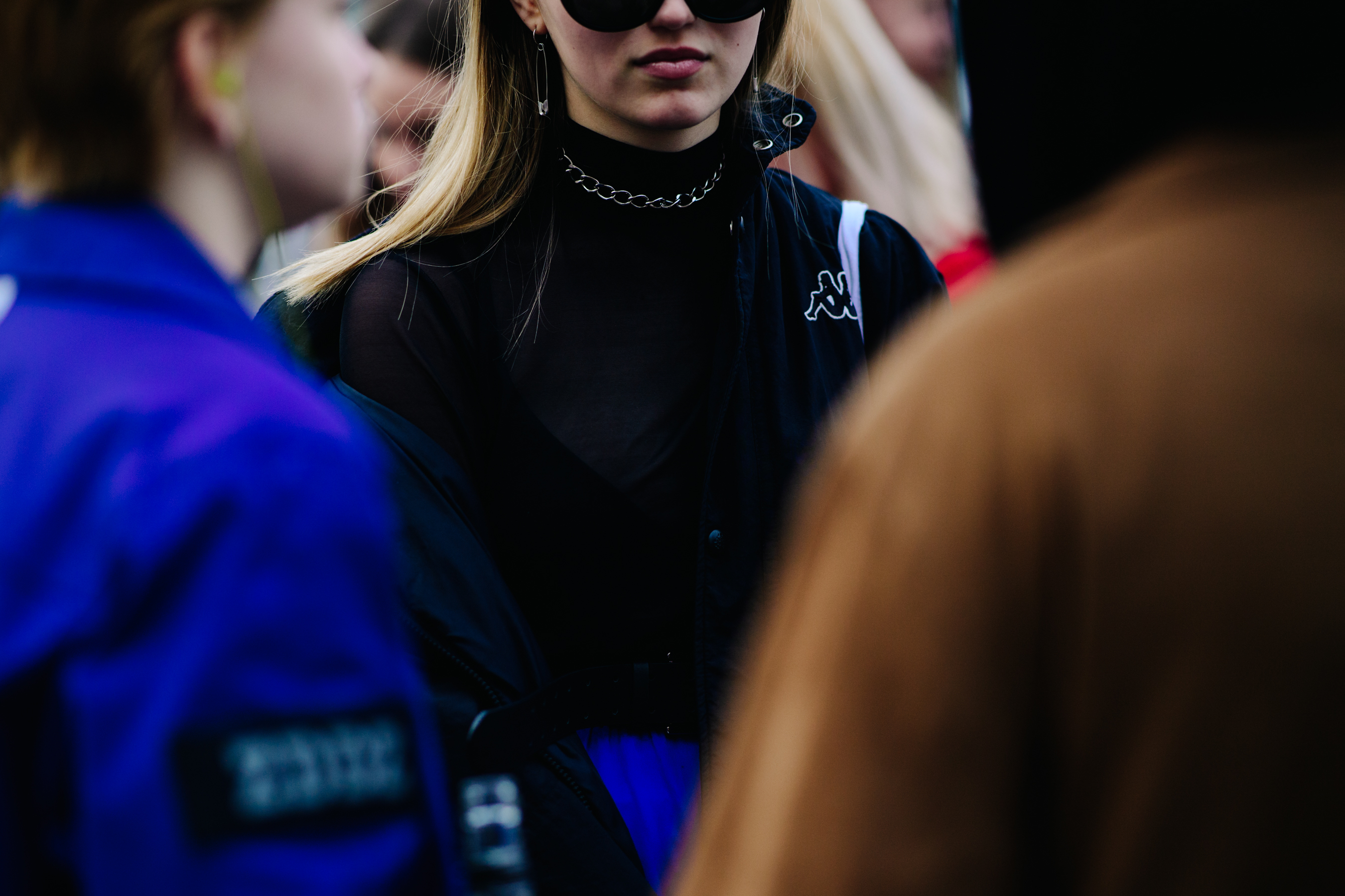 Woman wearing Kappa jacket
