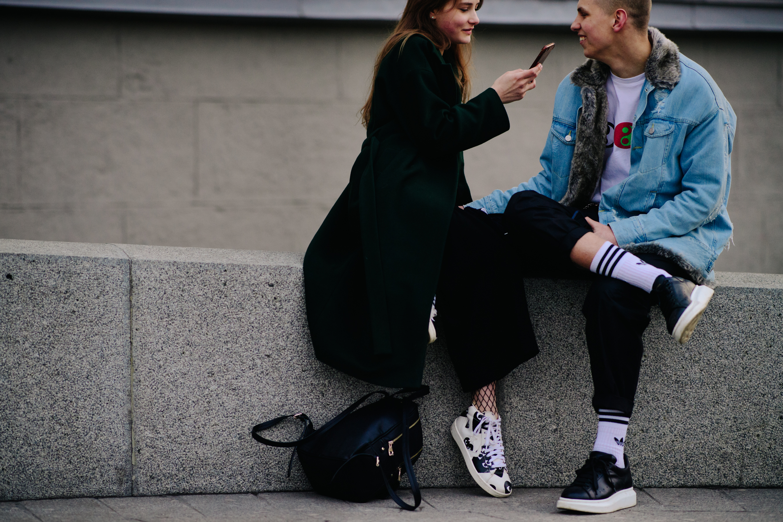 Couple before the fashion show