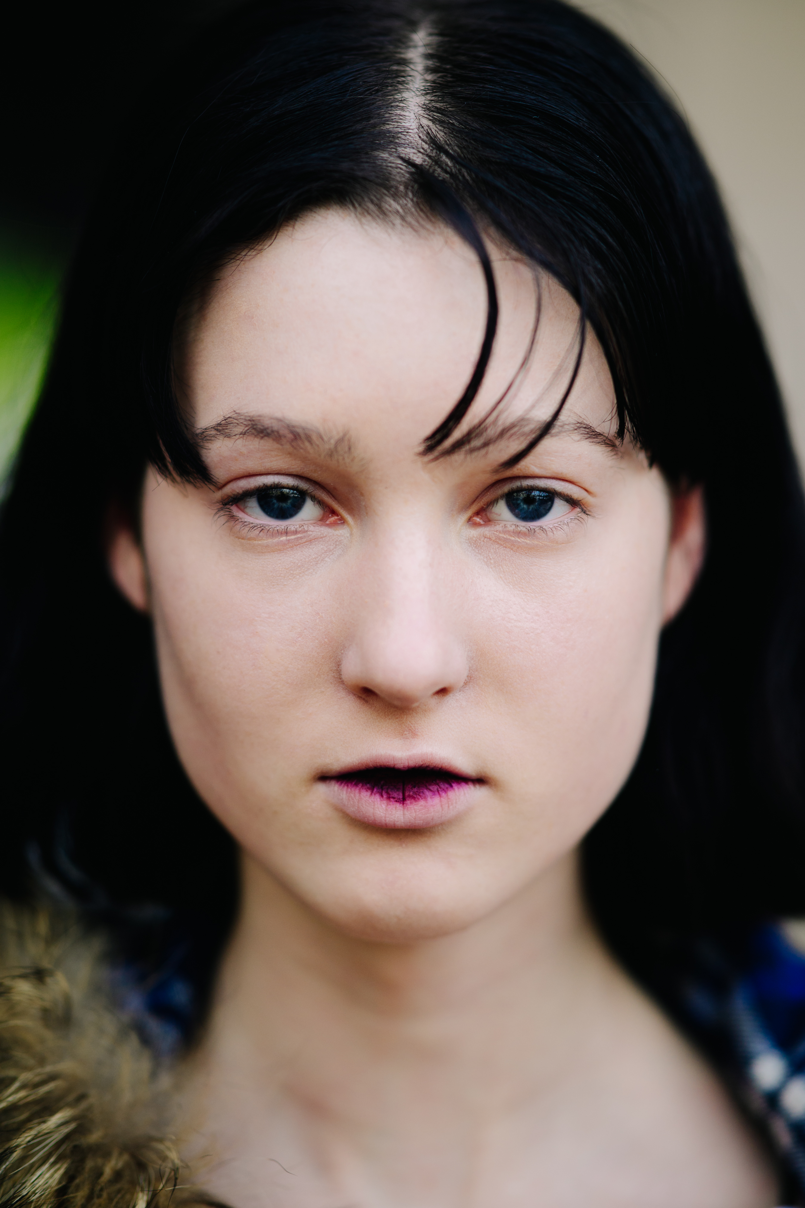 Portrait of a model with black hair