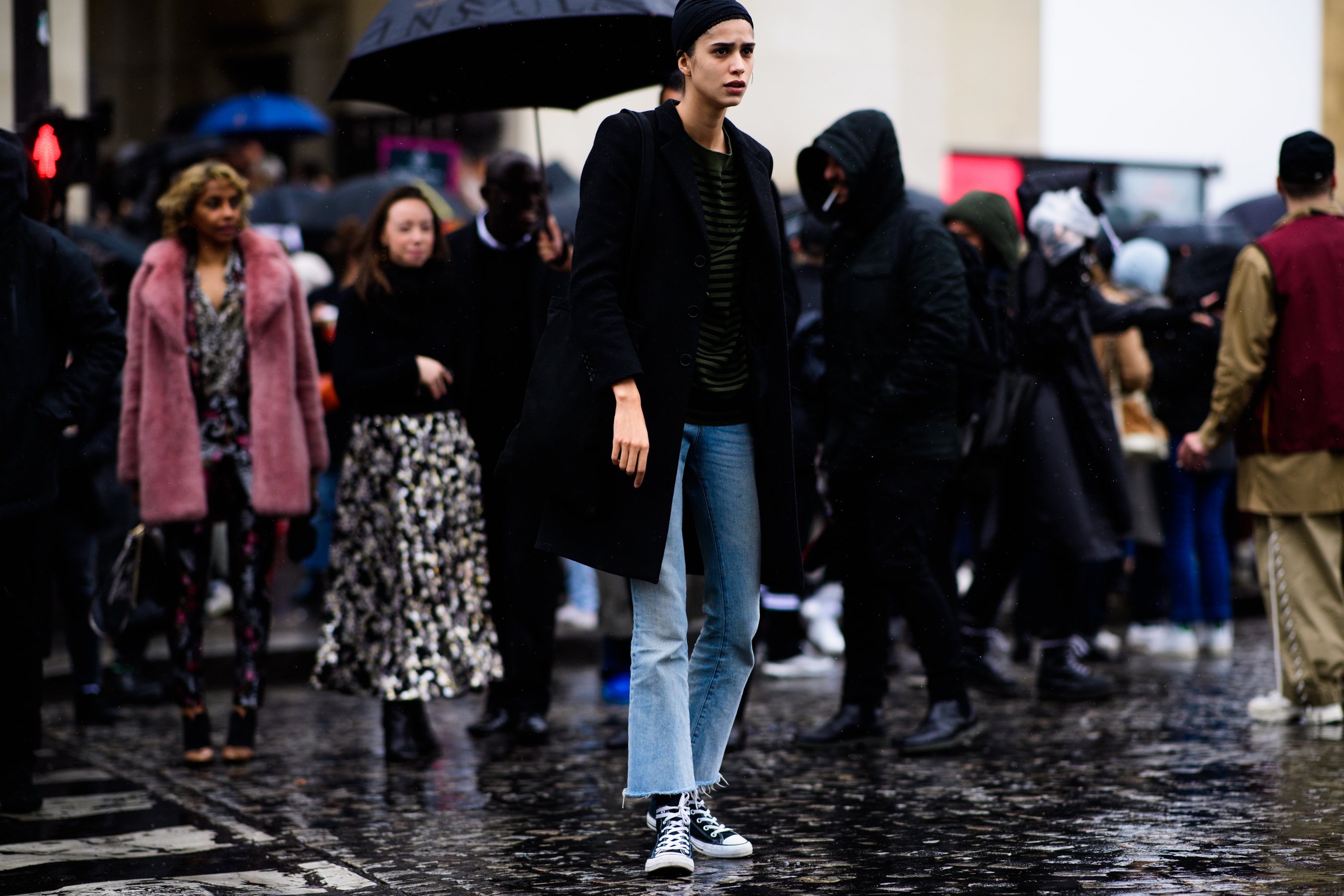 Argentinian model wearing cropped denim