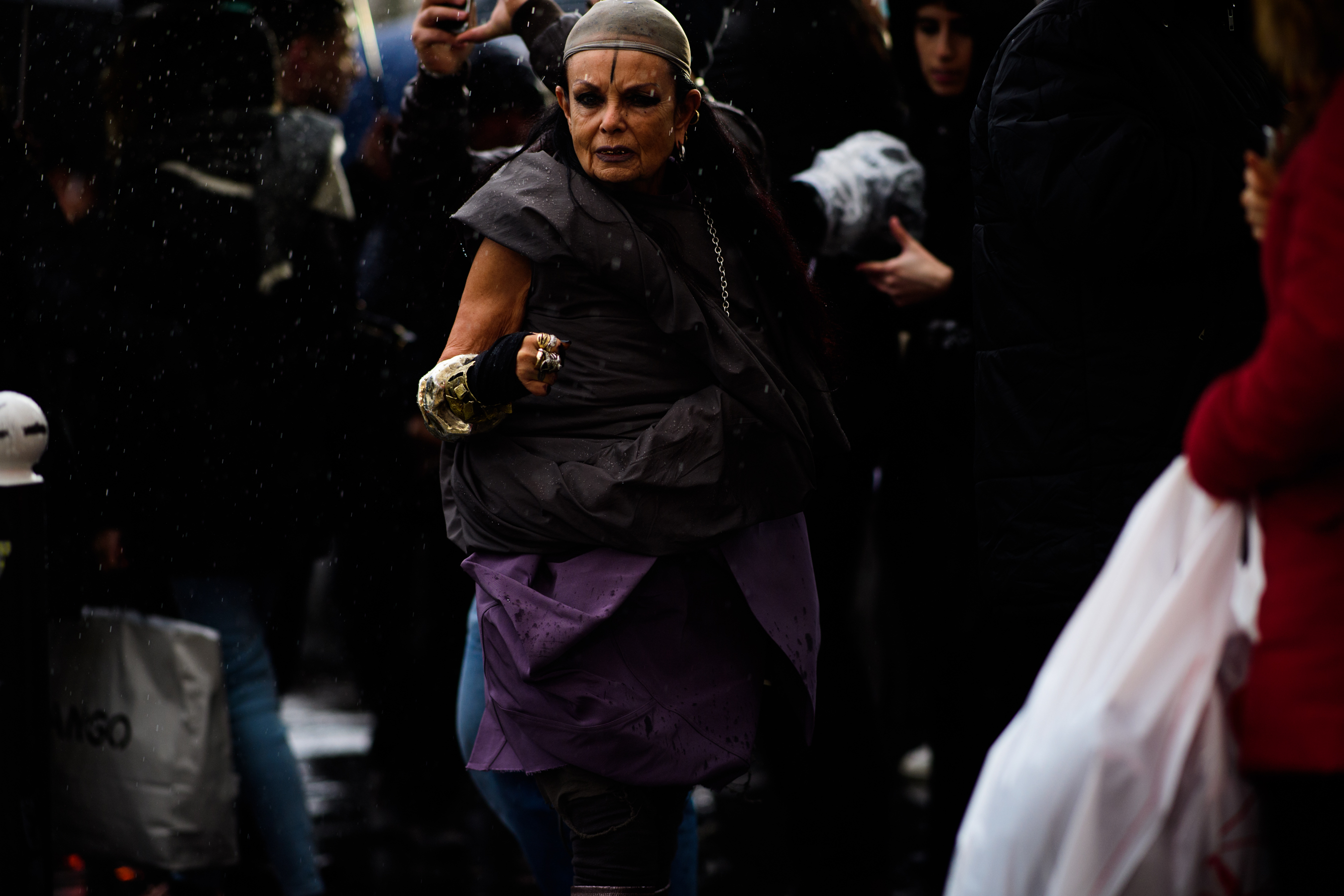 French woman wearing gothic clothes