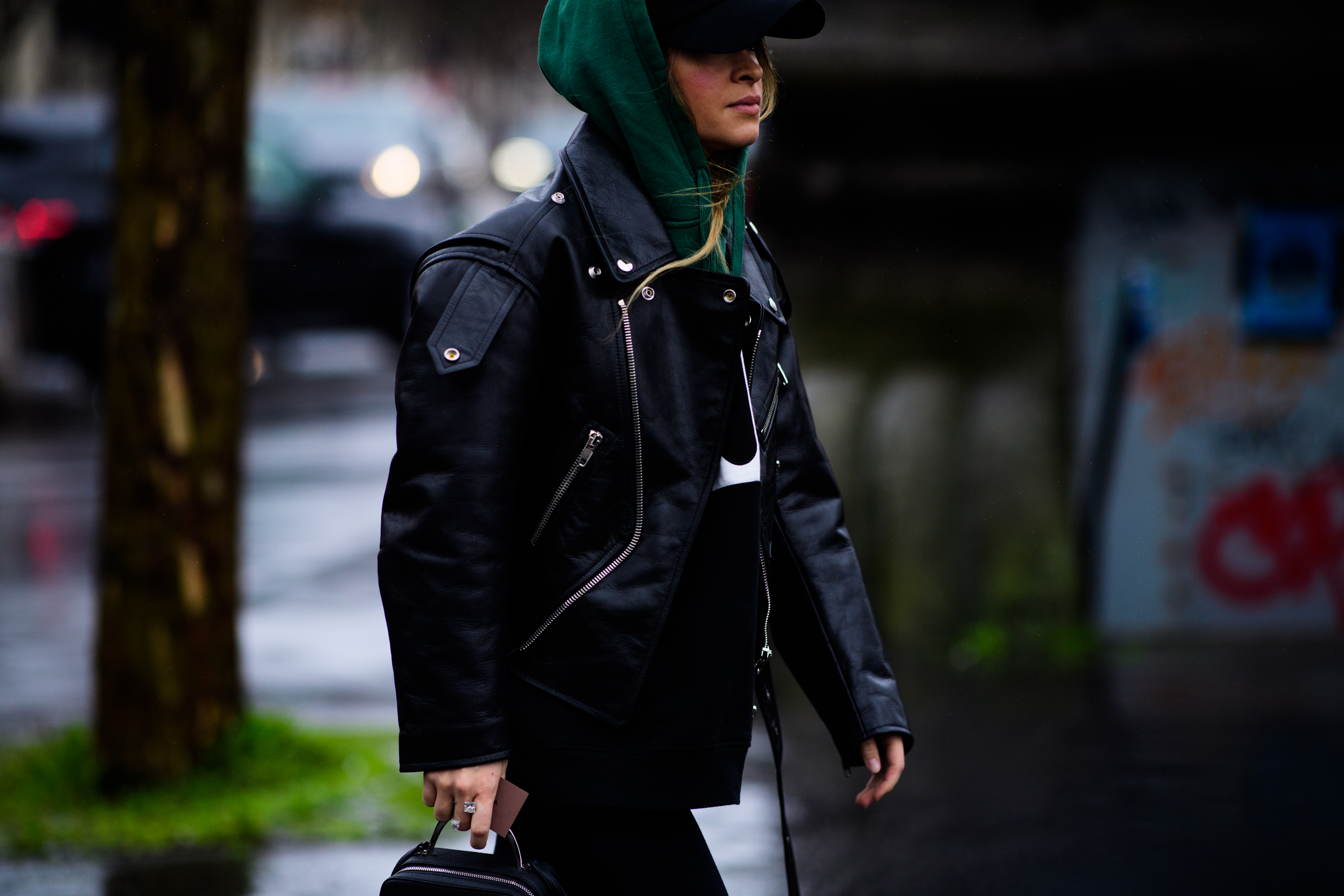 Russian editor wearing leather jacket