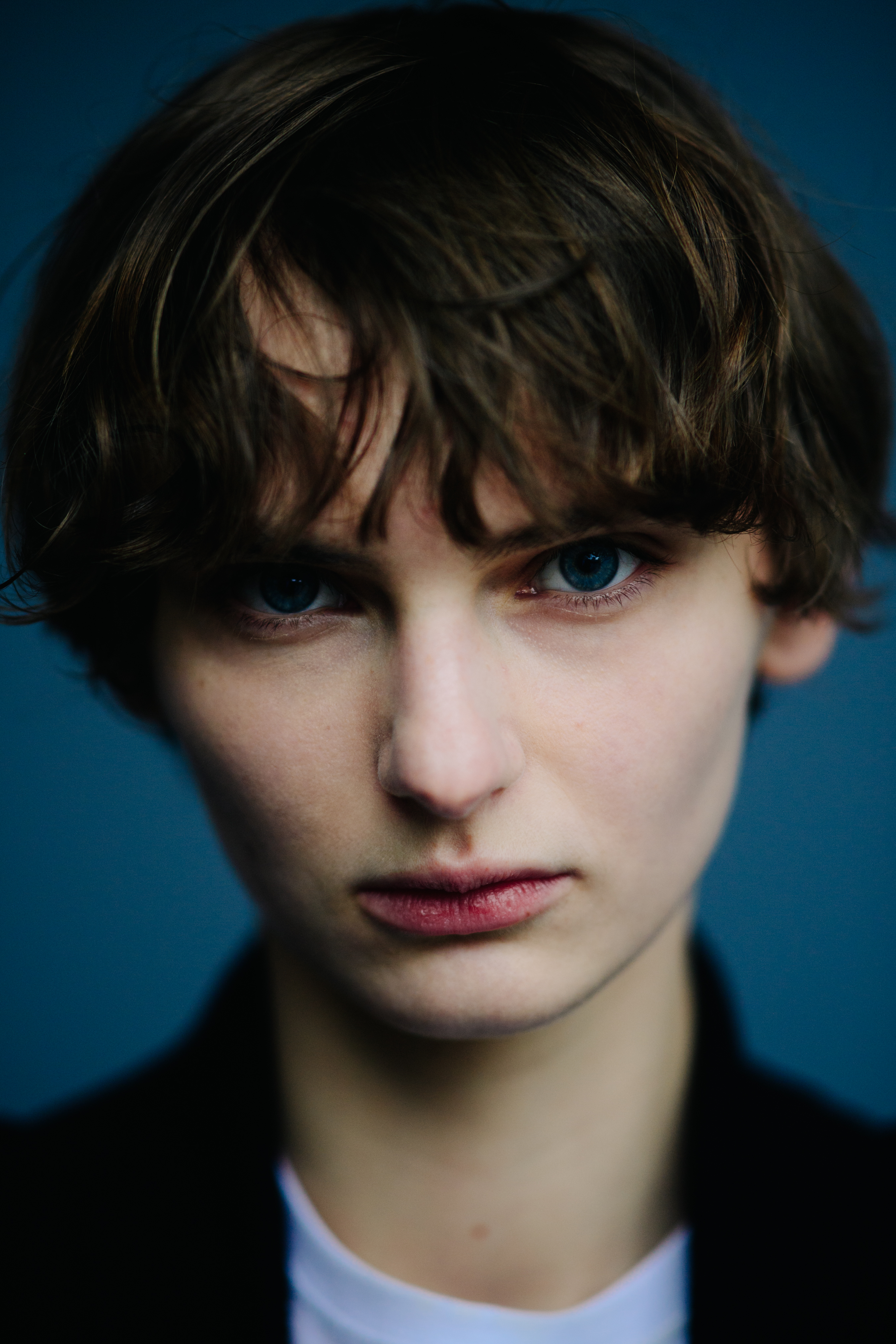 Portrait of a model with short hair