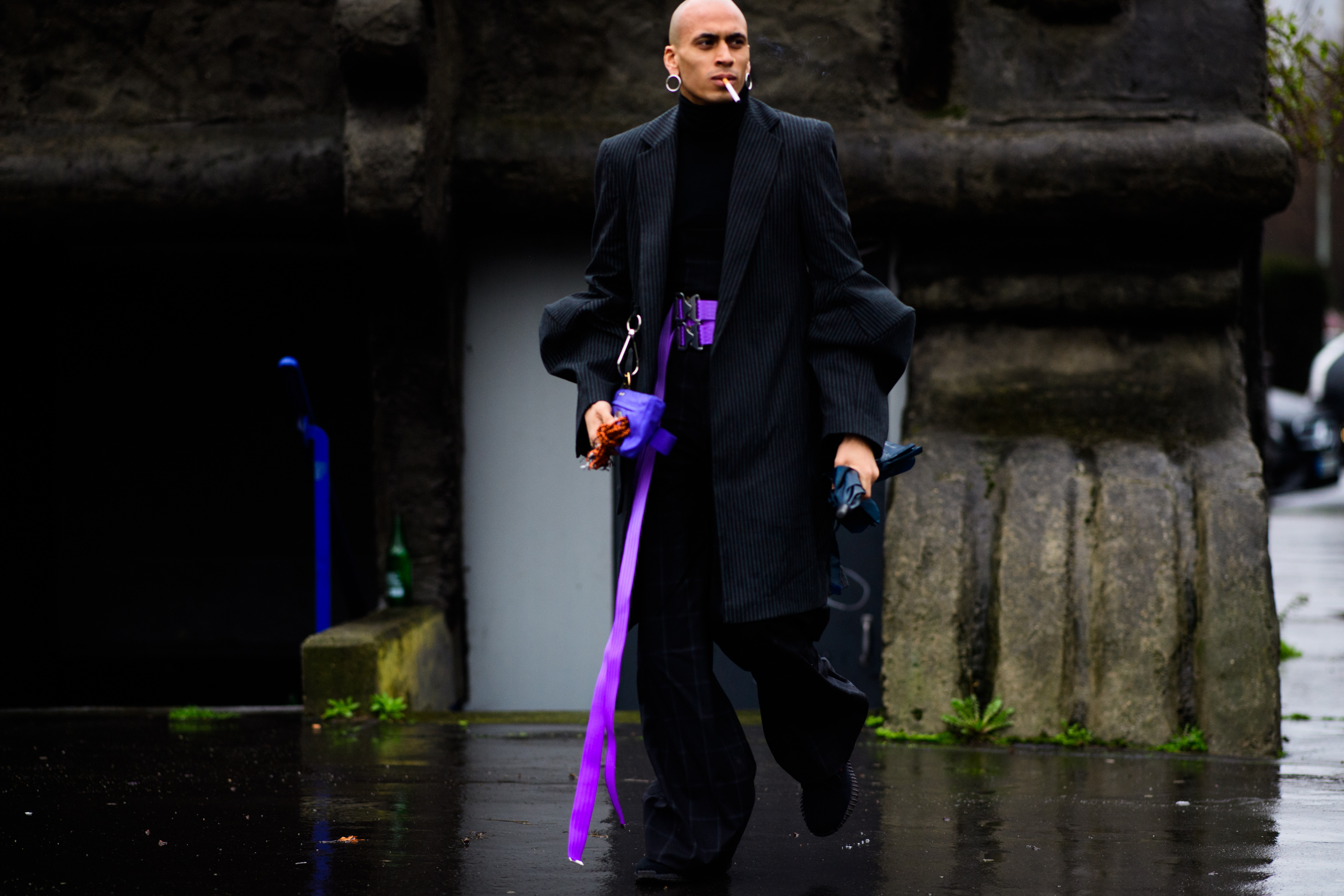 Man wearing oversized suit