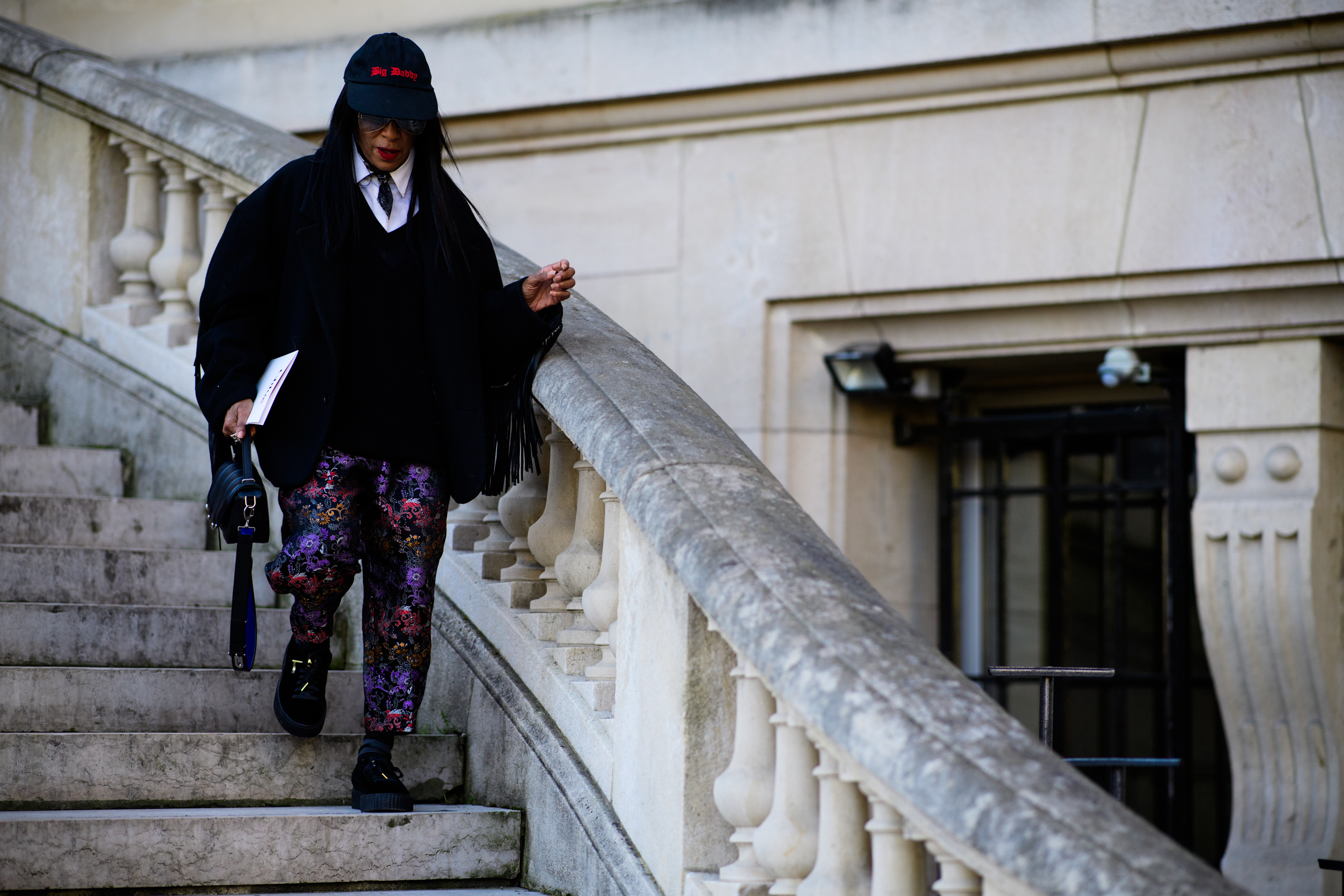 Stylist wearing Vetements cap