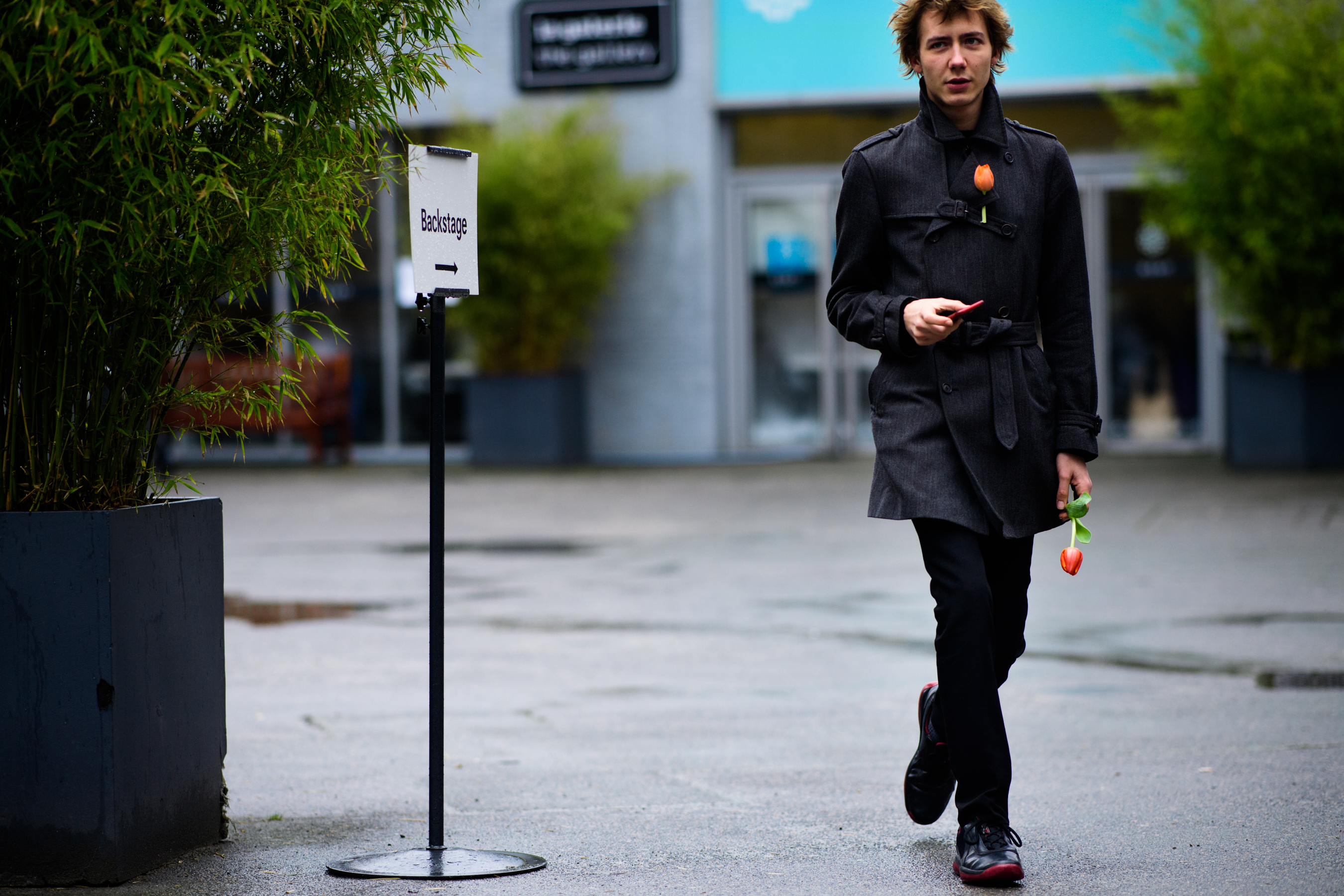 French male model after Balenciaga show