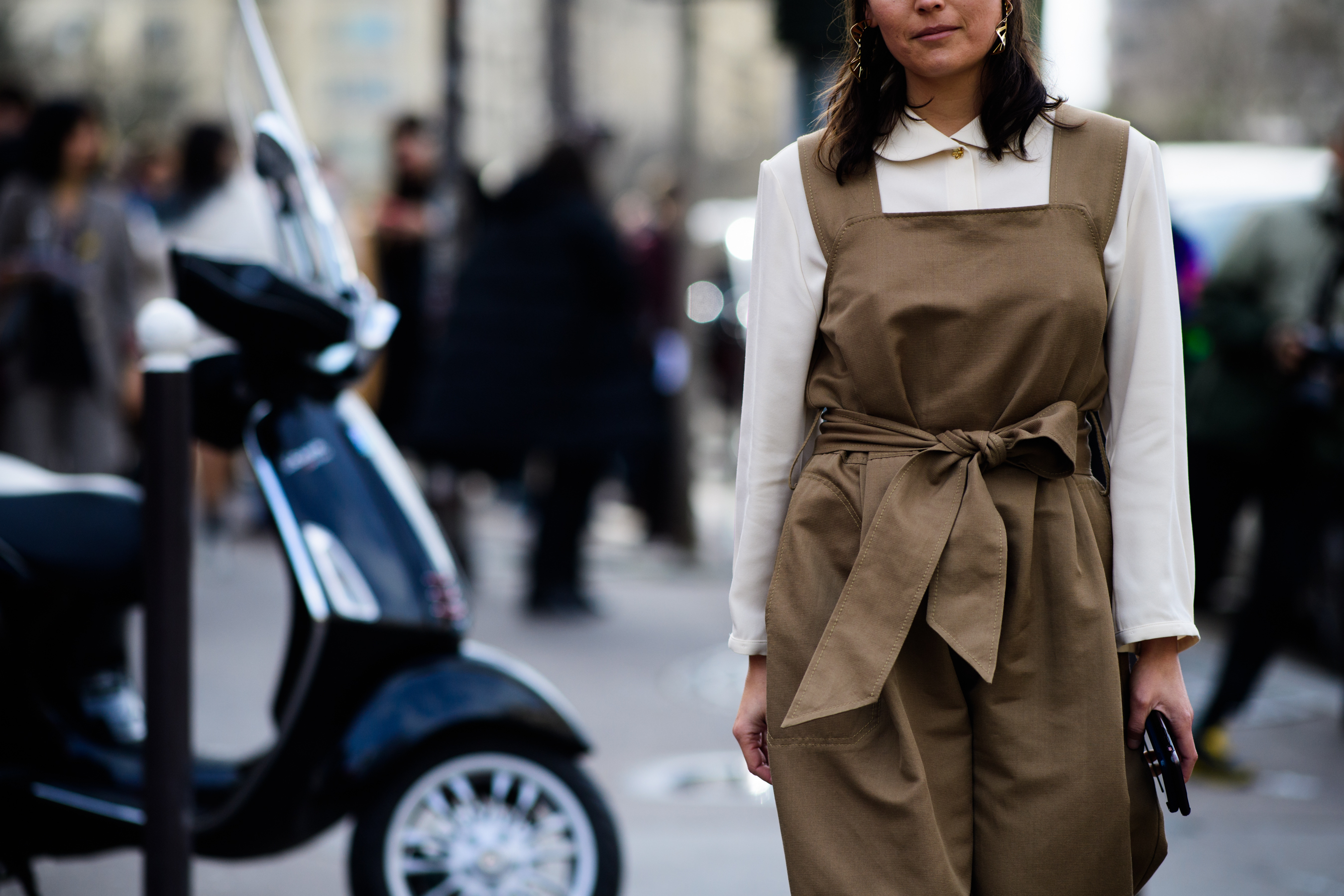 Allure magazine editor wearing beige