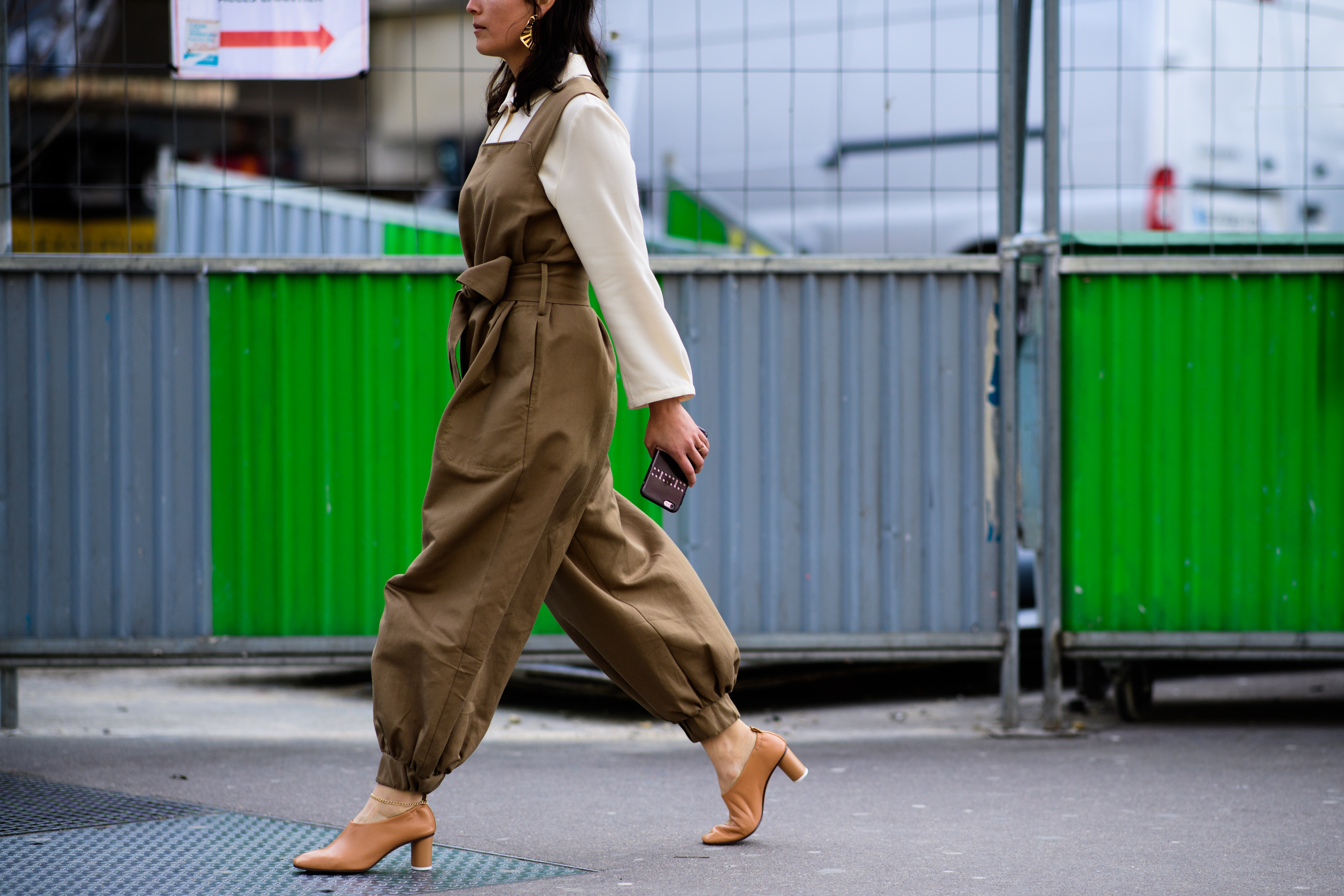 Allure magazine editor wearing beige