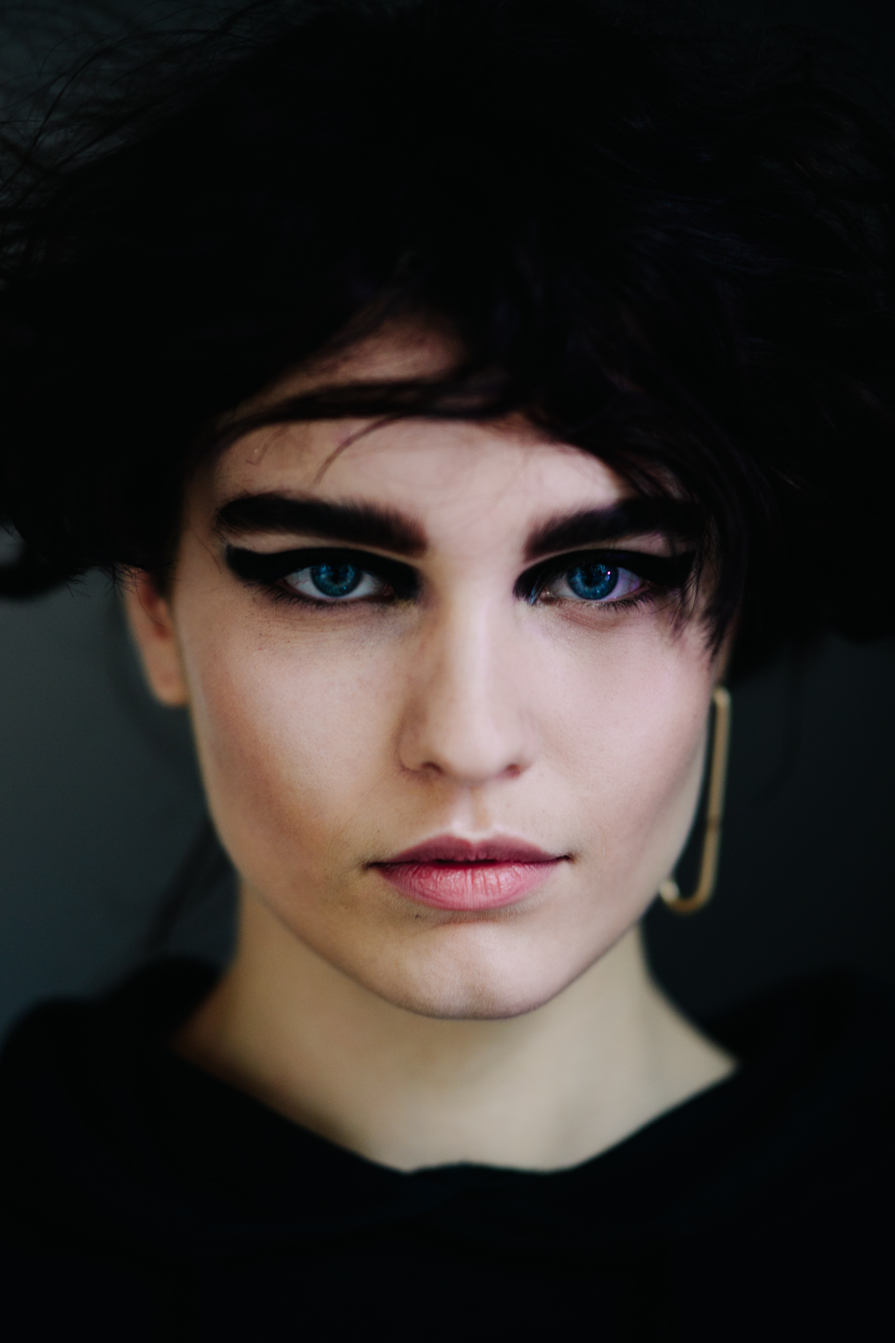 Portrait of Slovak model with dark make up