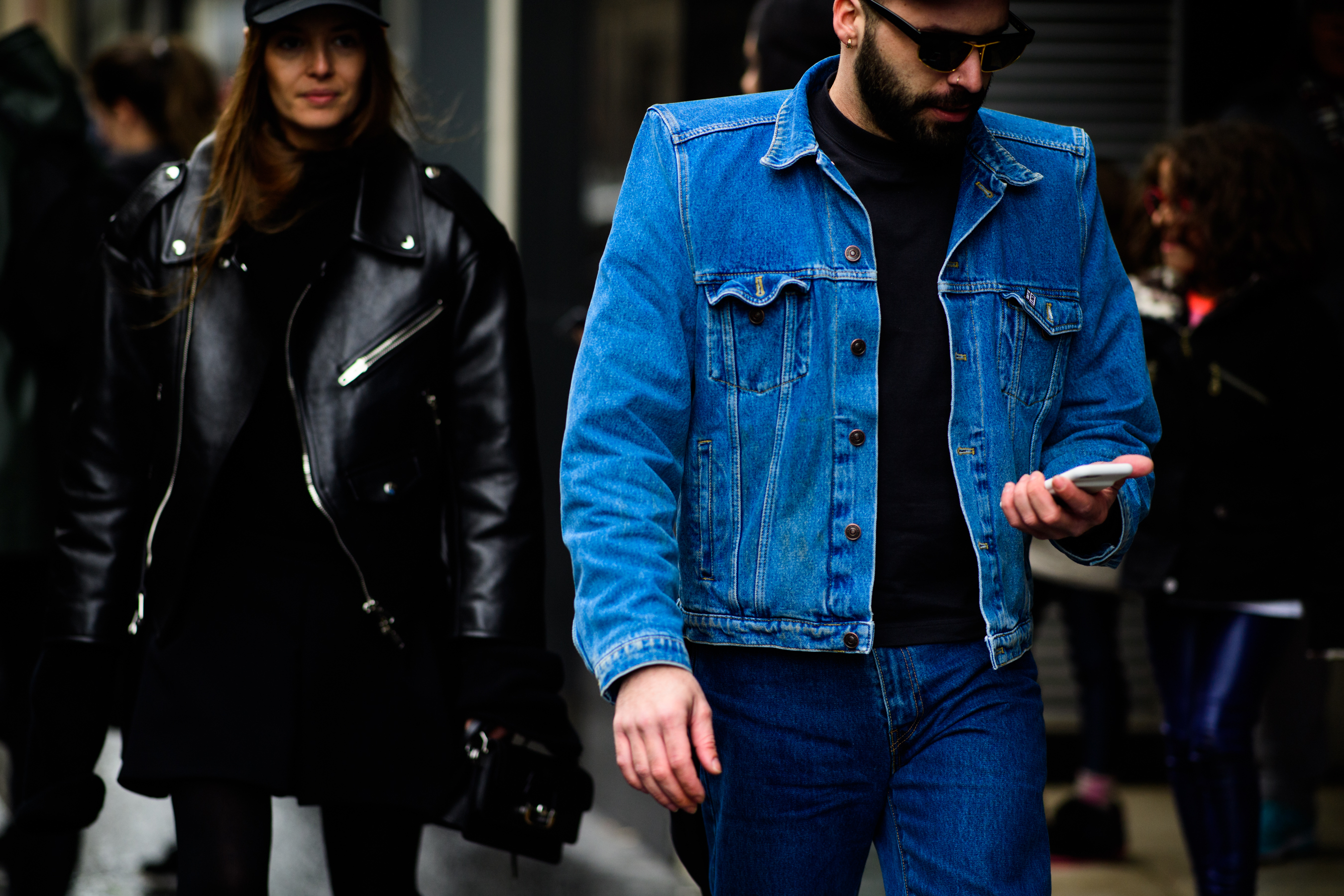 Man wearing denim Balenciaga jacket