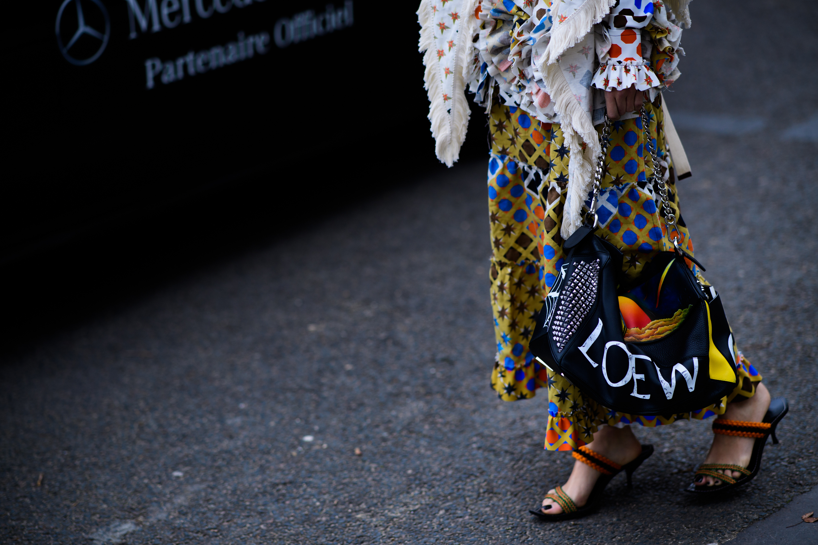 Model and Dj wearing Loewe bag