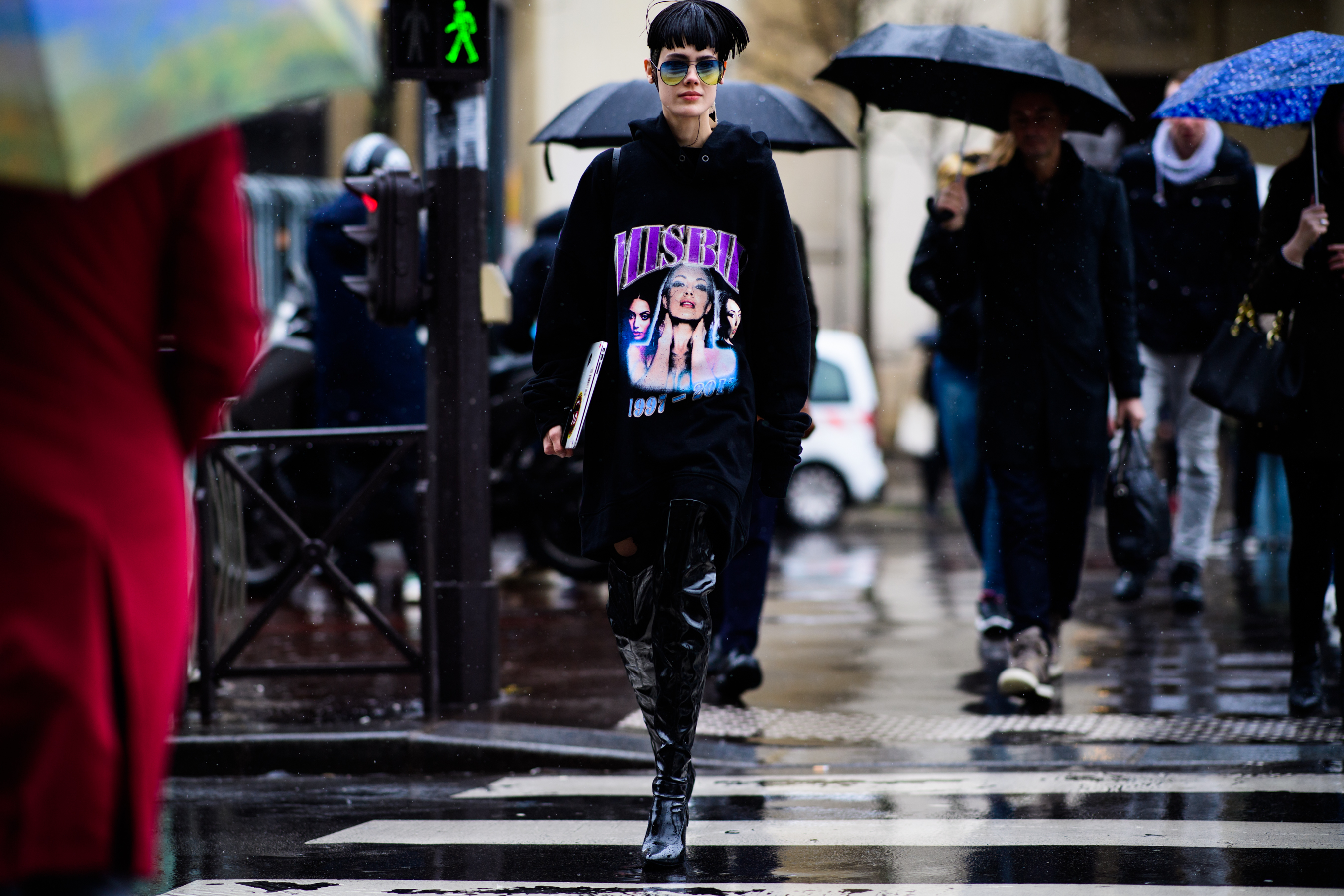 Model wearing MISBHV hoodie