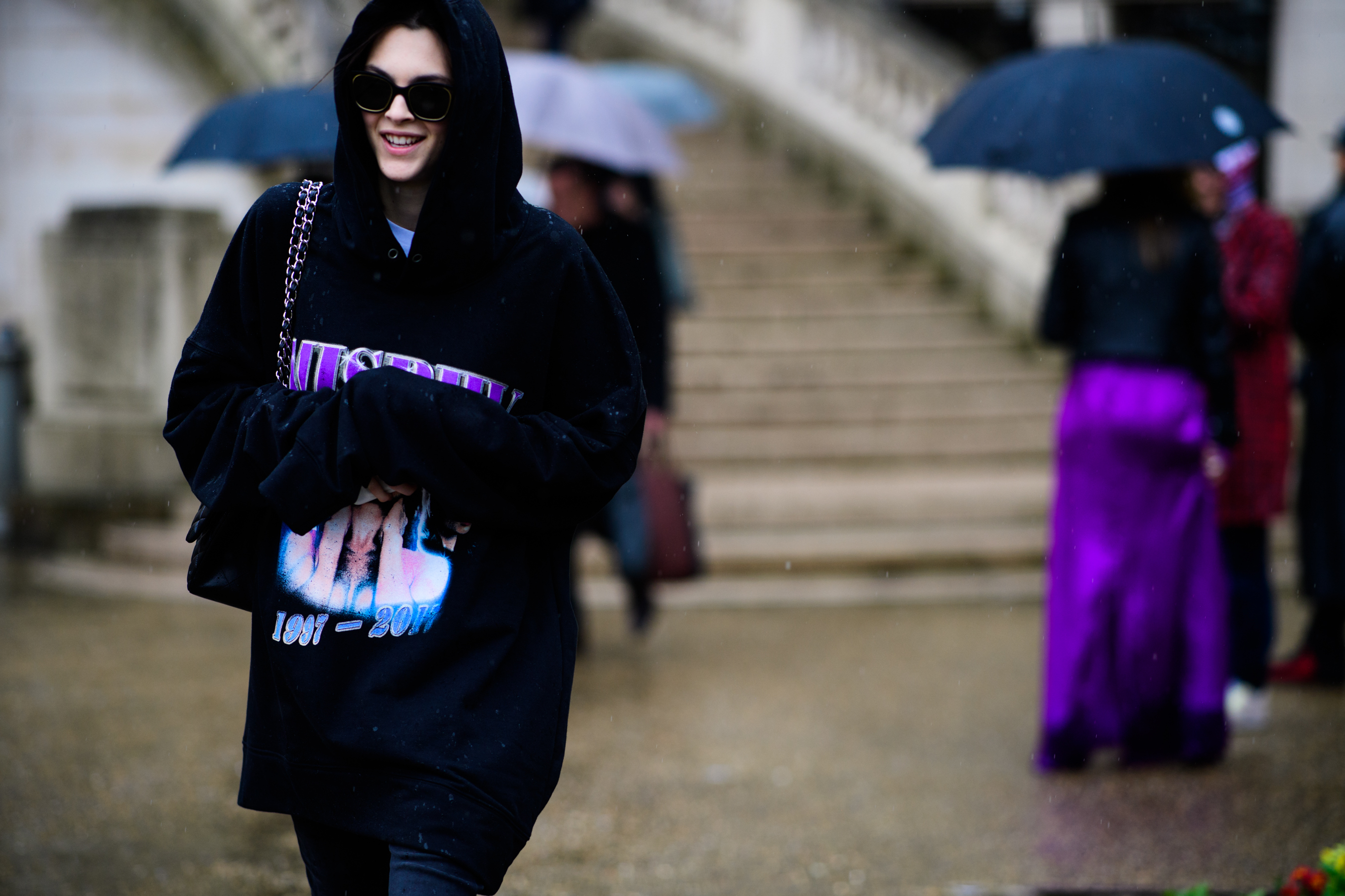 Italian model wearing MSBHV after Sacai