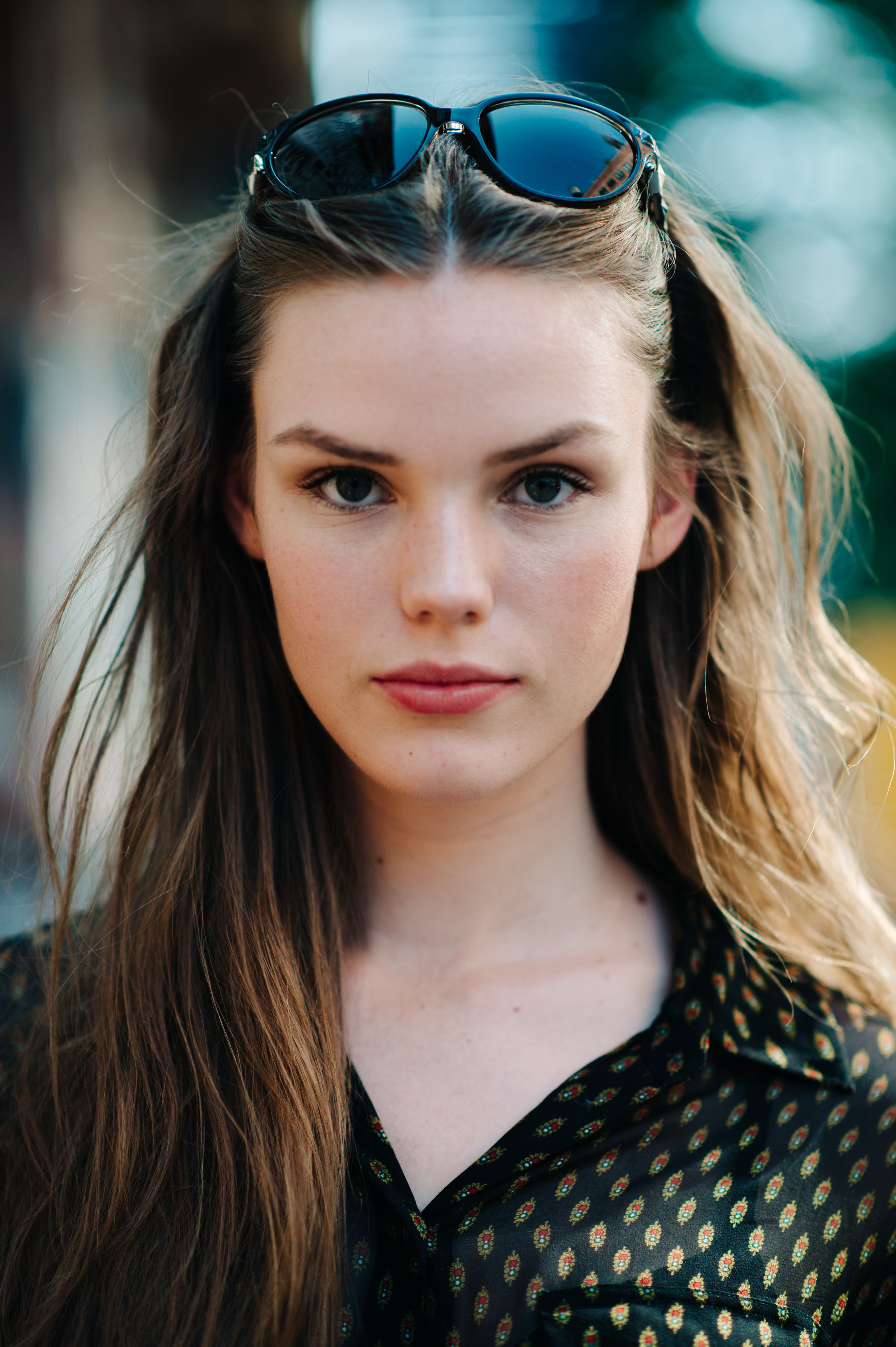 Portrait of a model wearing sunglasses