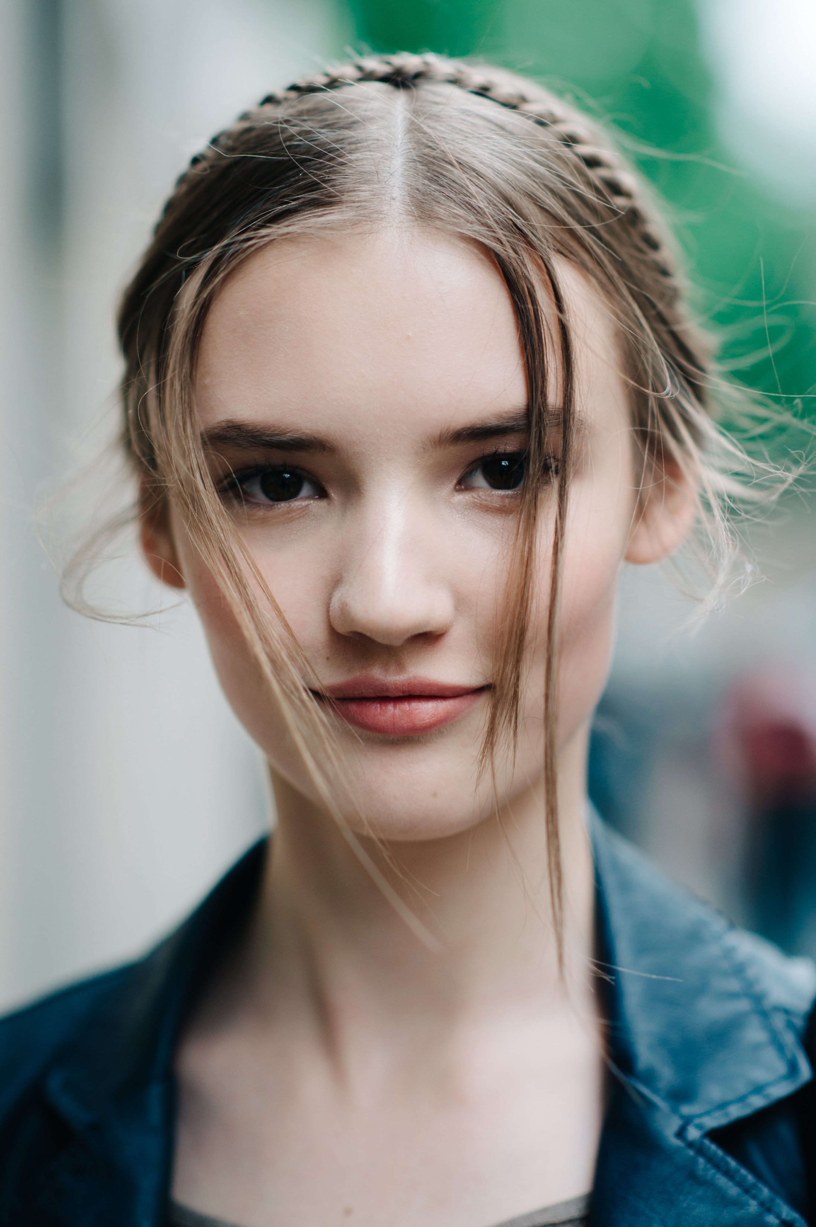 Portrait of a model with braided hair
