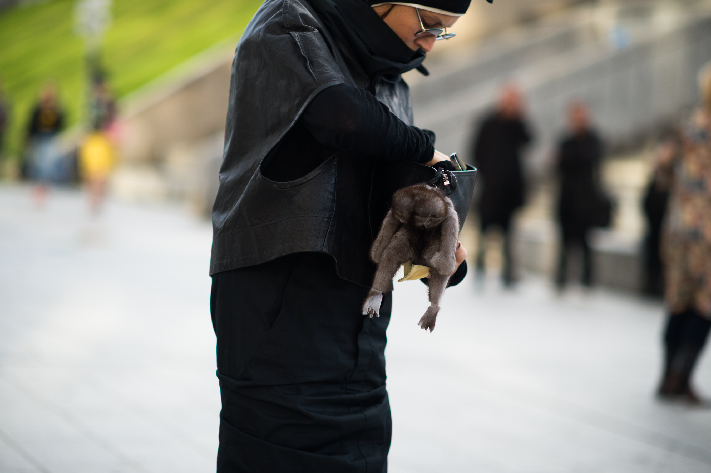 Woman wearing all black