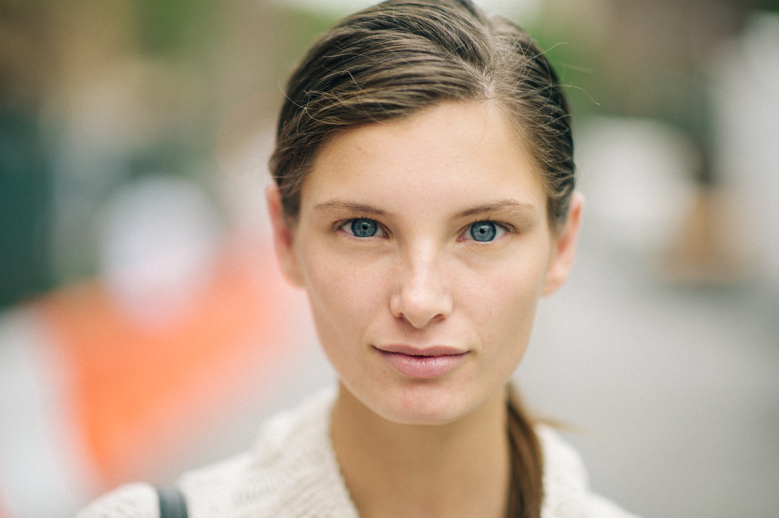 Portrait of a model with sleek hair