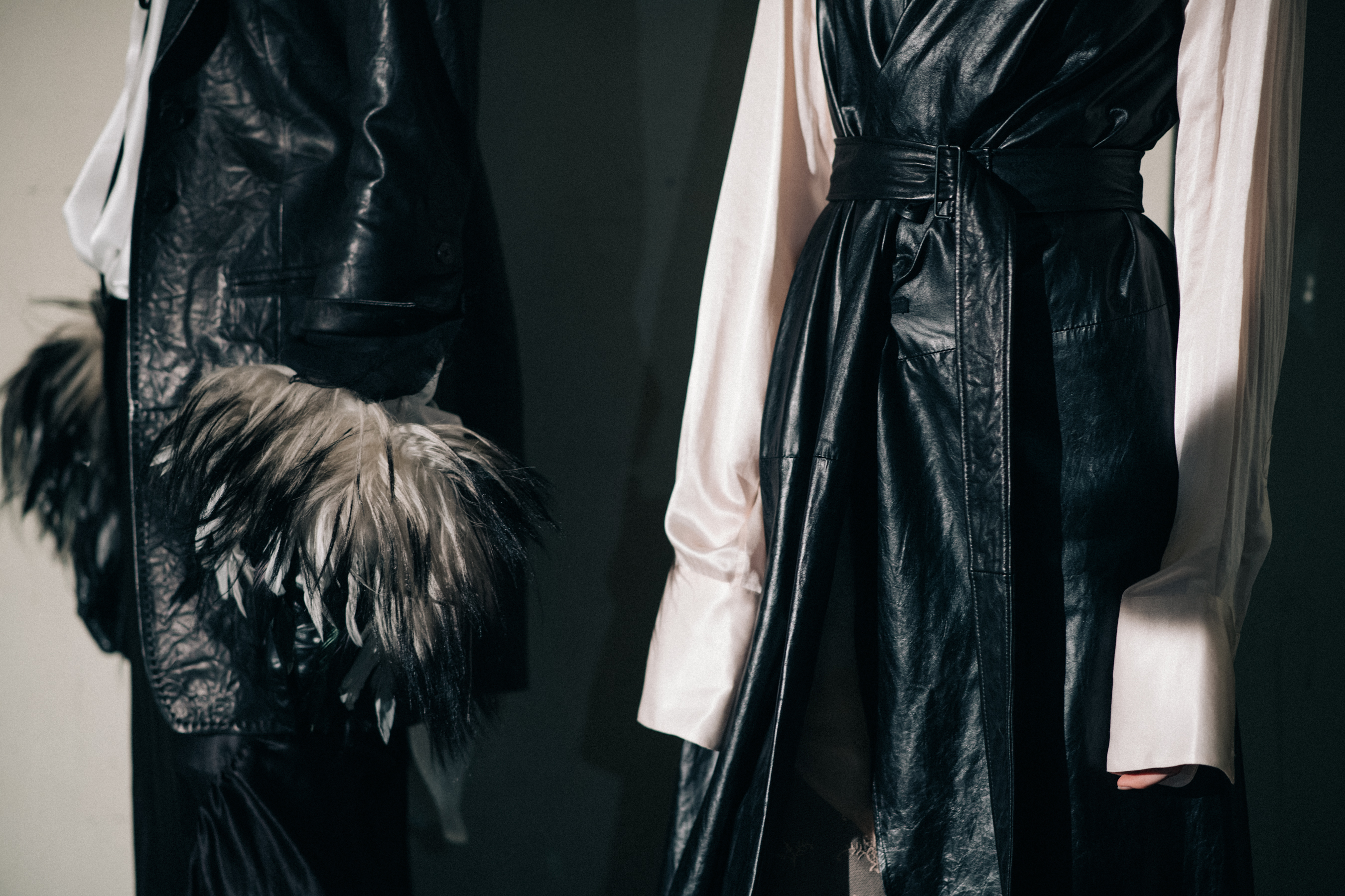 Women wearing leather outfits