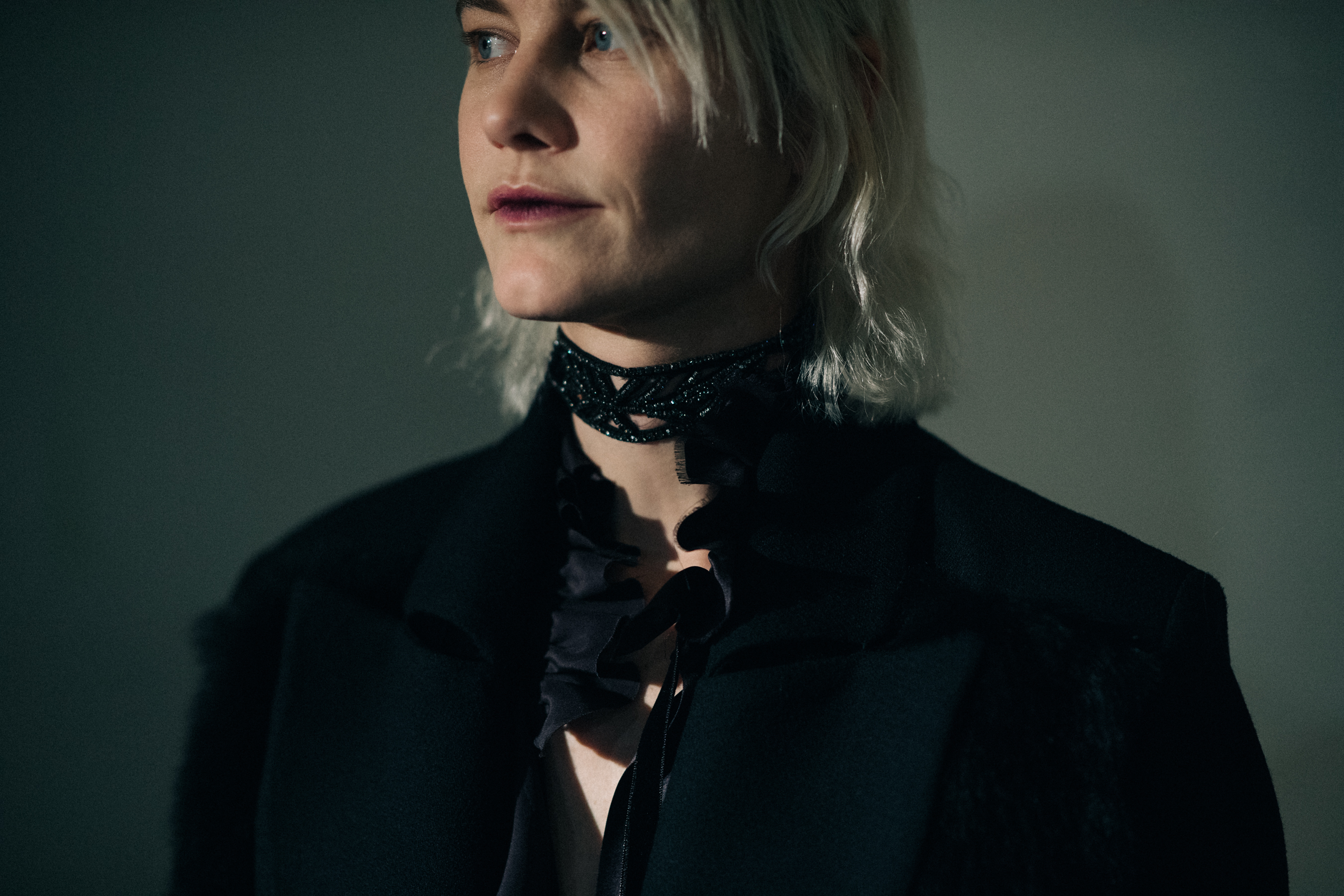 Model Delfine Bafort wearing black