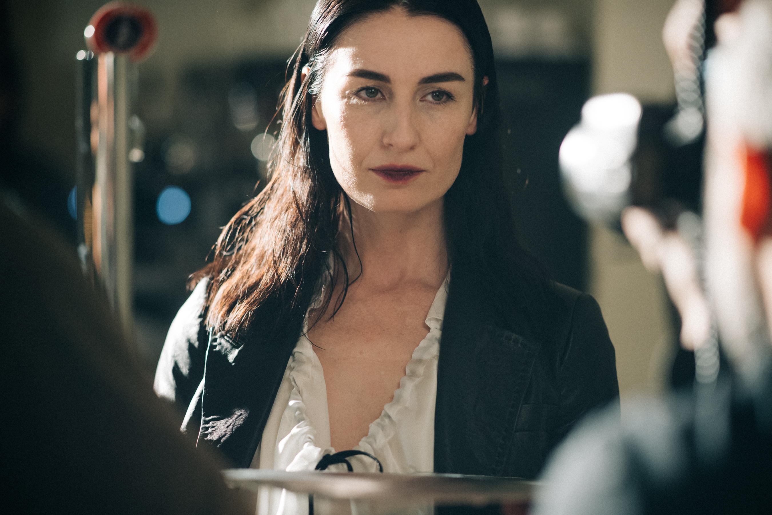Model Erin O'Connor with dark hair