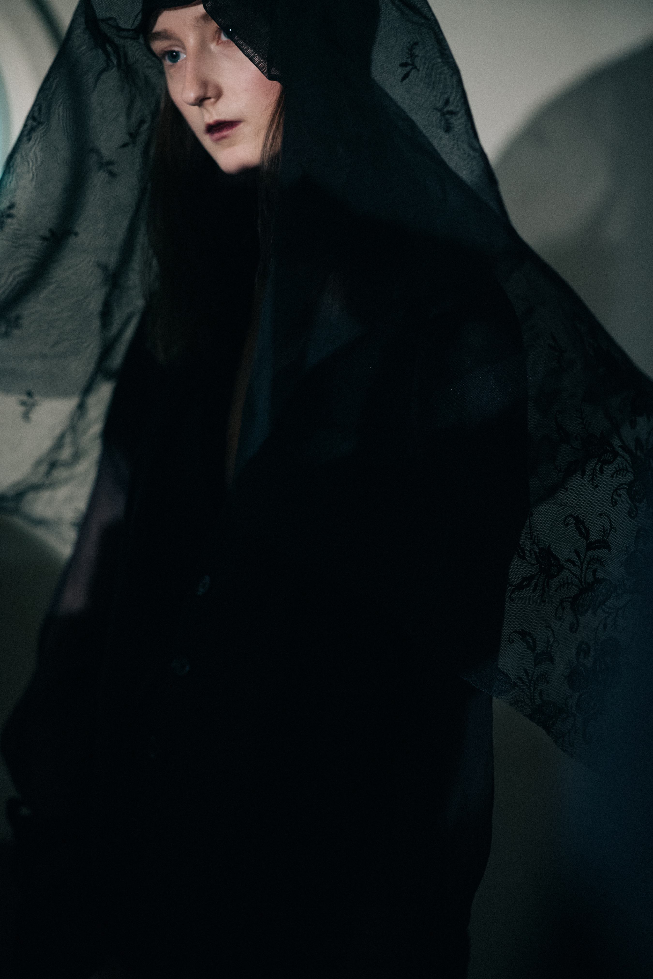 Model Klementyna Dmowska wearing black