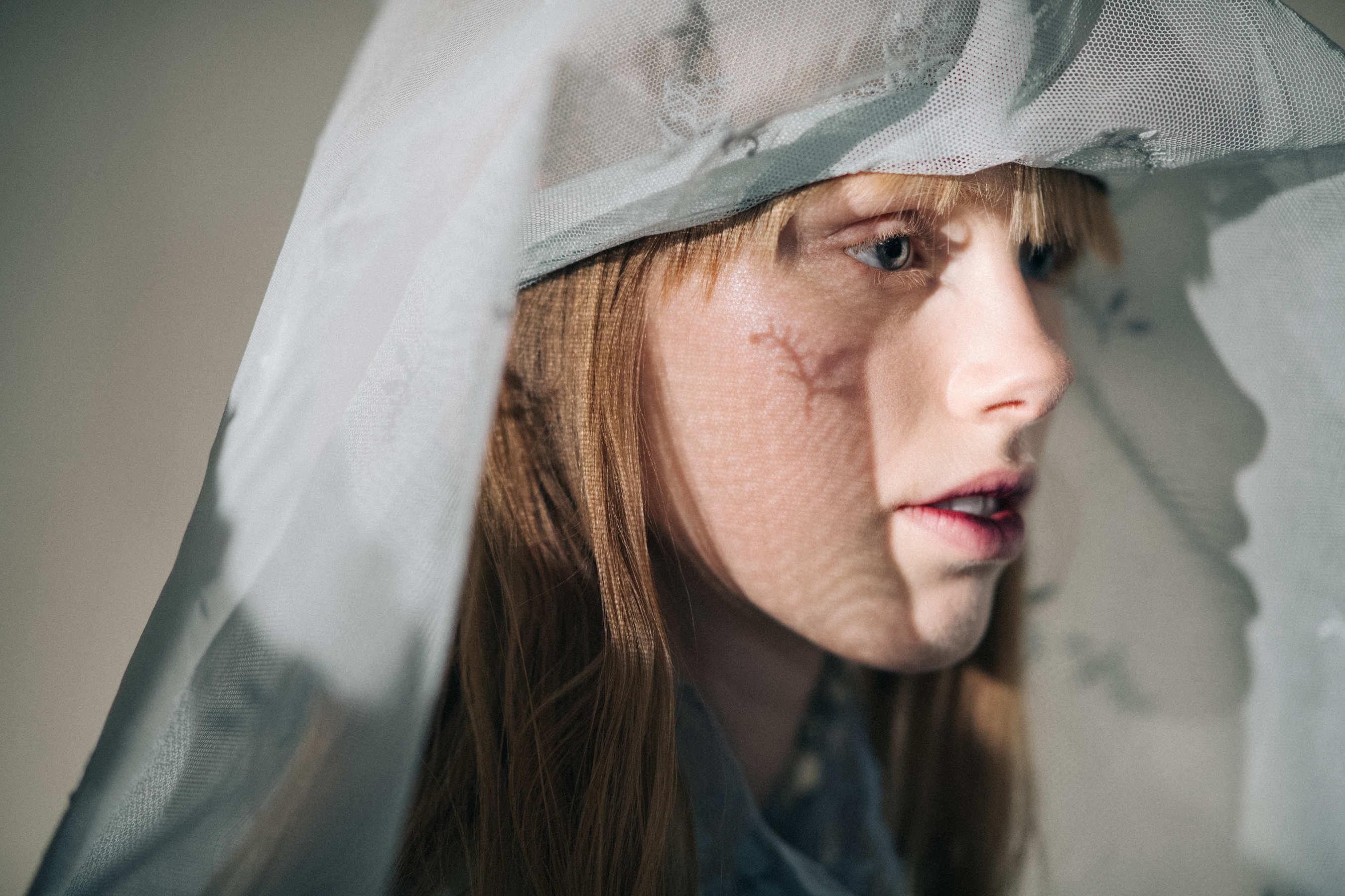 Model Lululeika Ravn Liep wearing veil