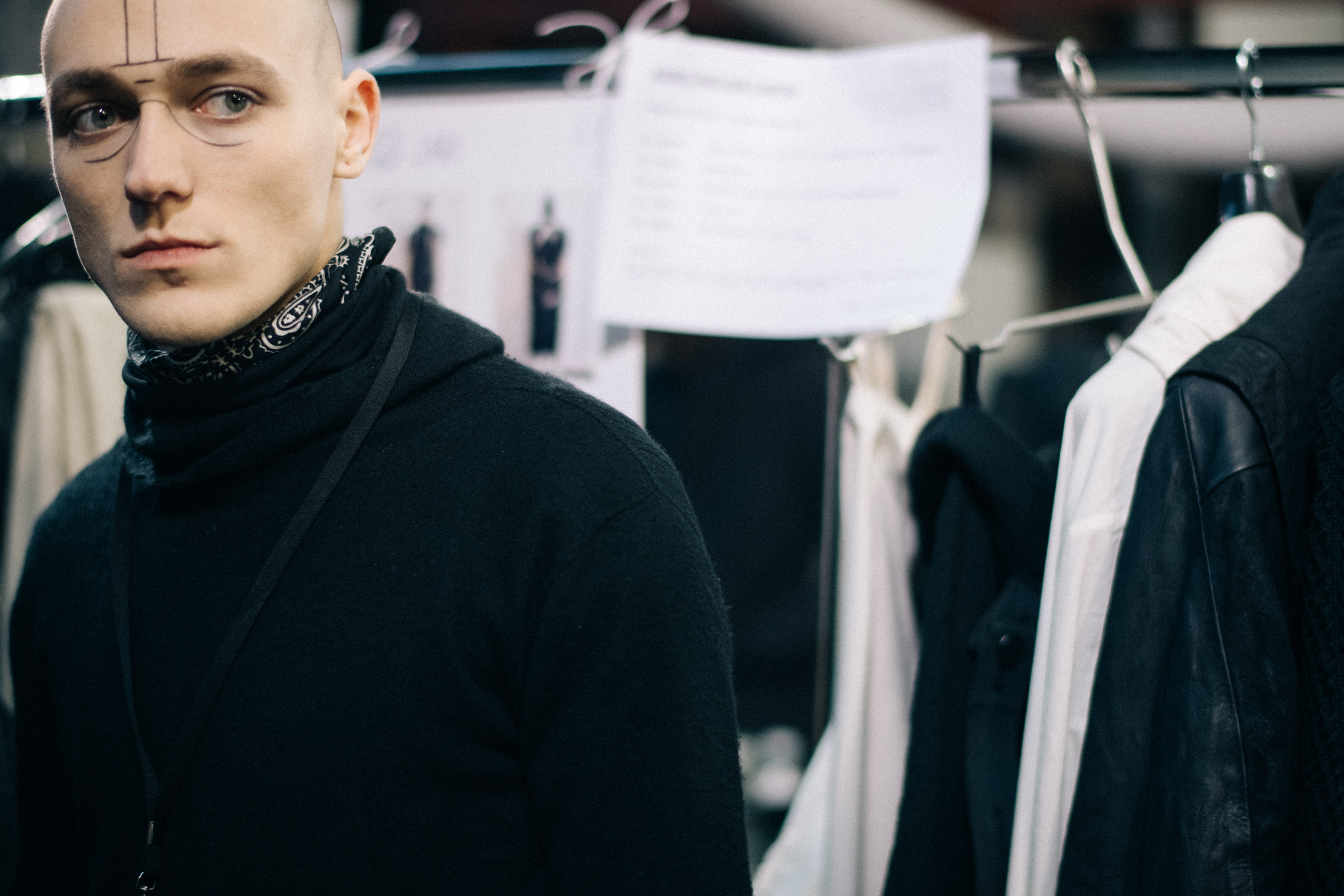 Male model wearing all black