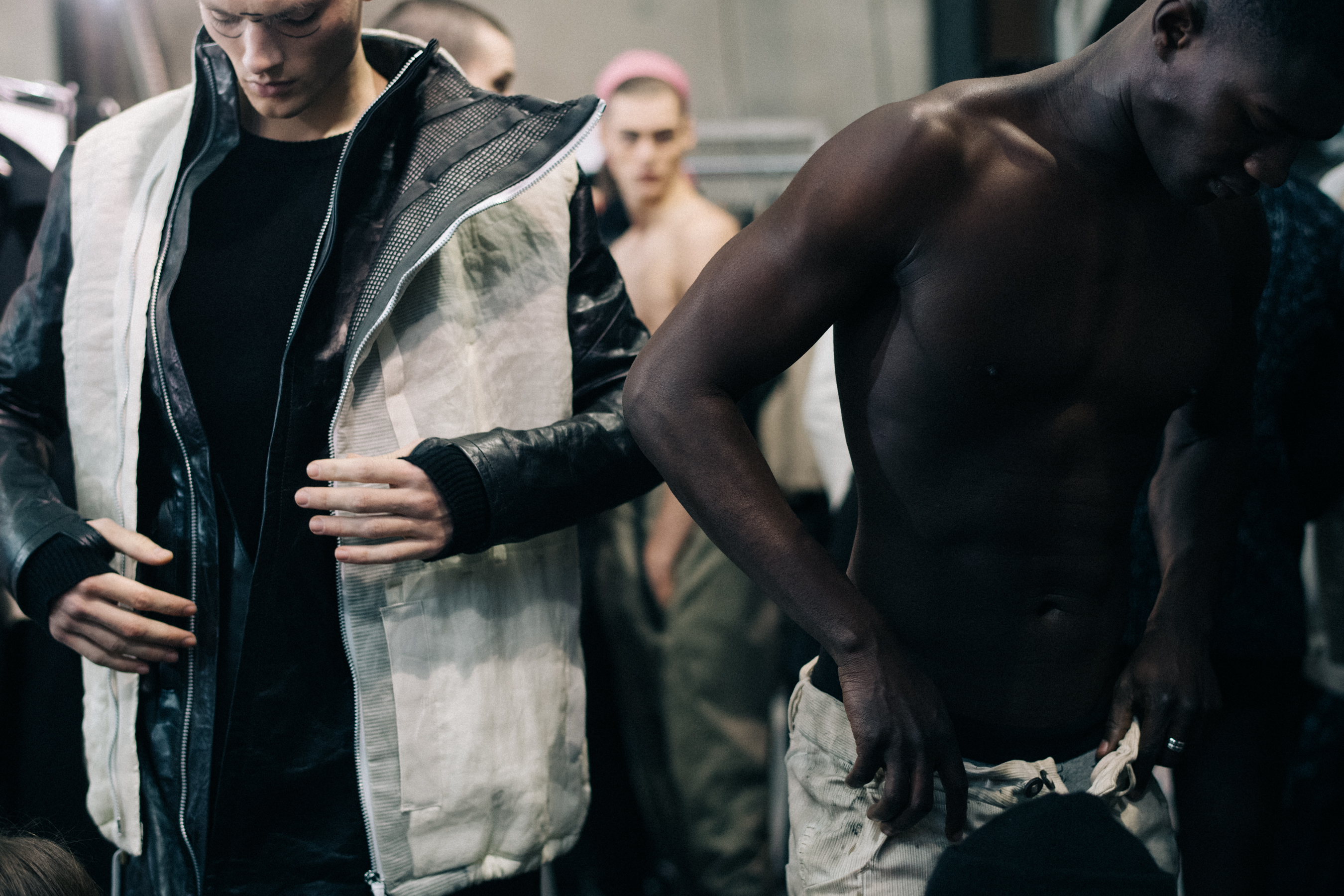 Male models changing