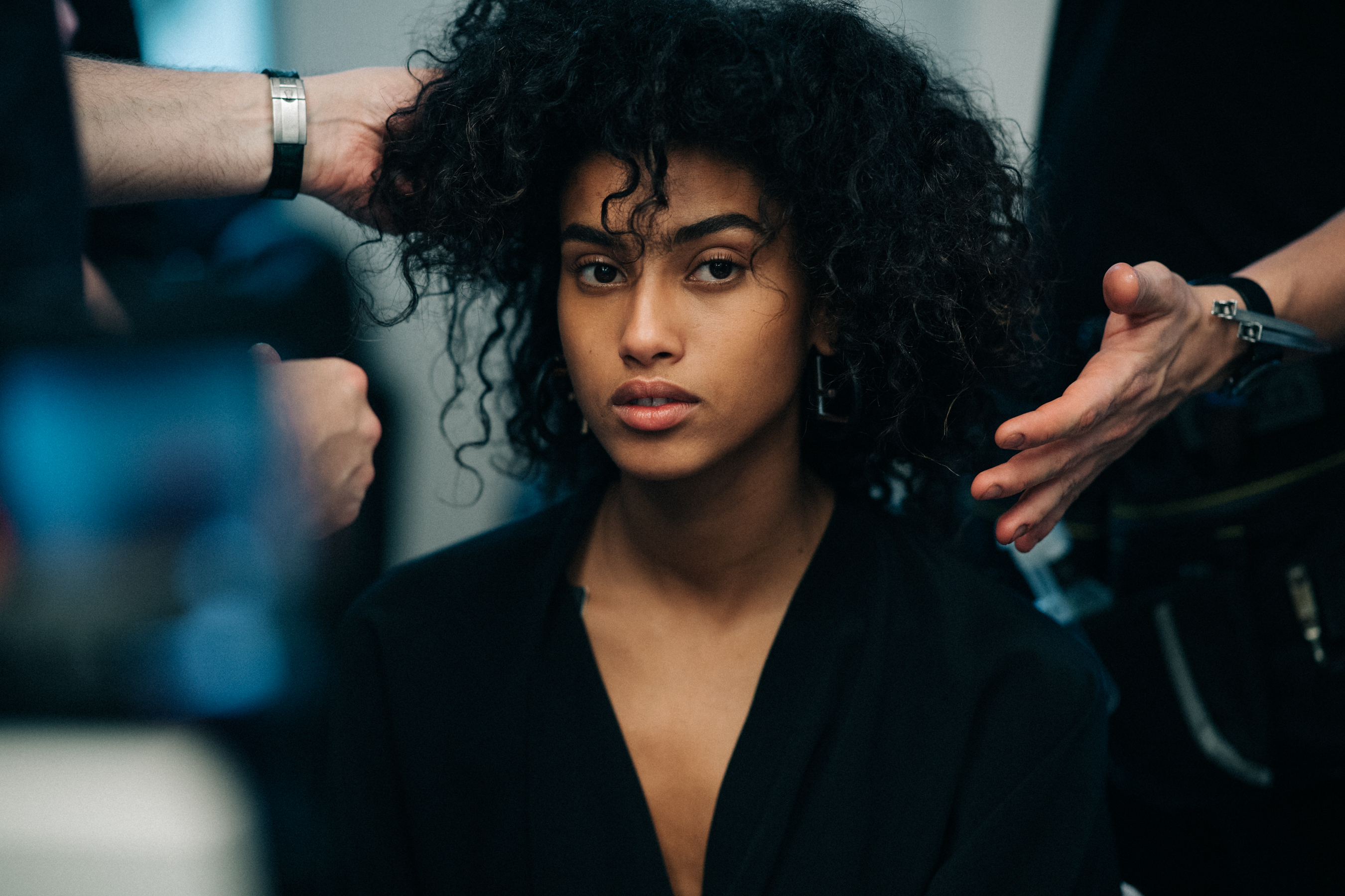 Model Imaan Hammam wearing black