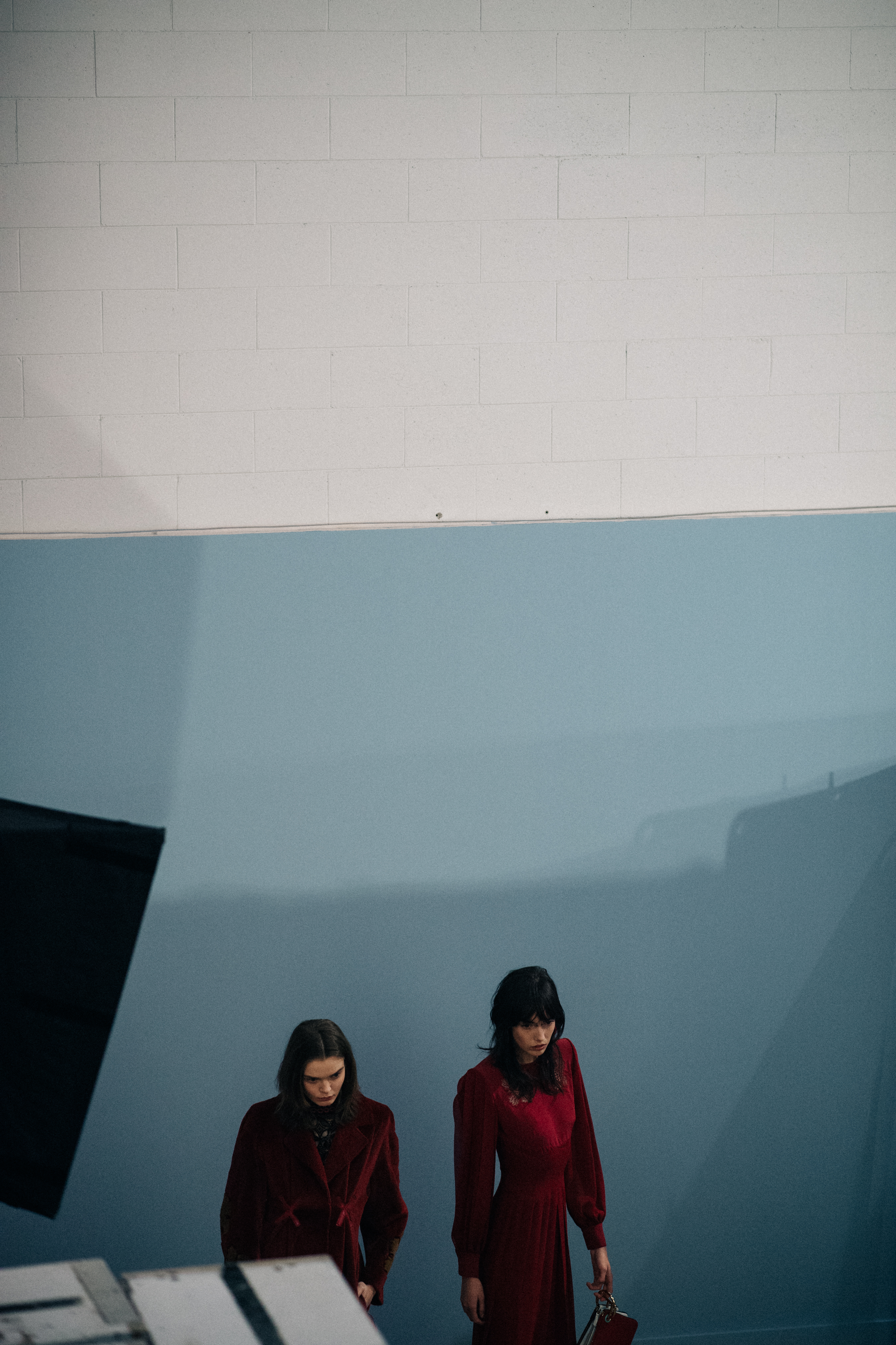 Two models before a show