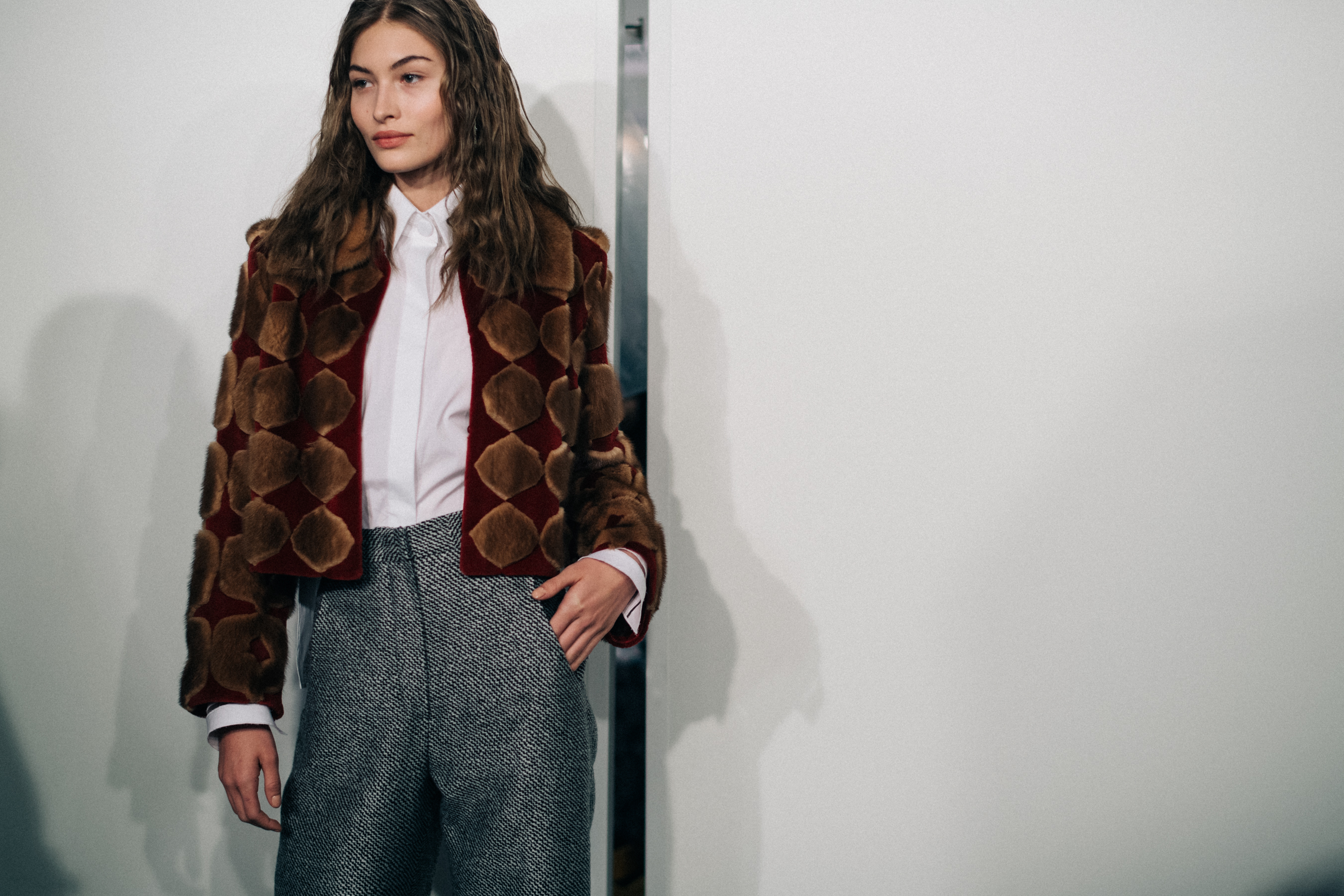 Model Grace Elizabeth wearing fur