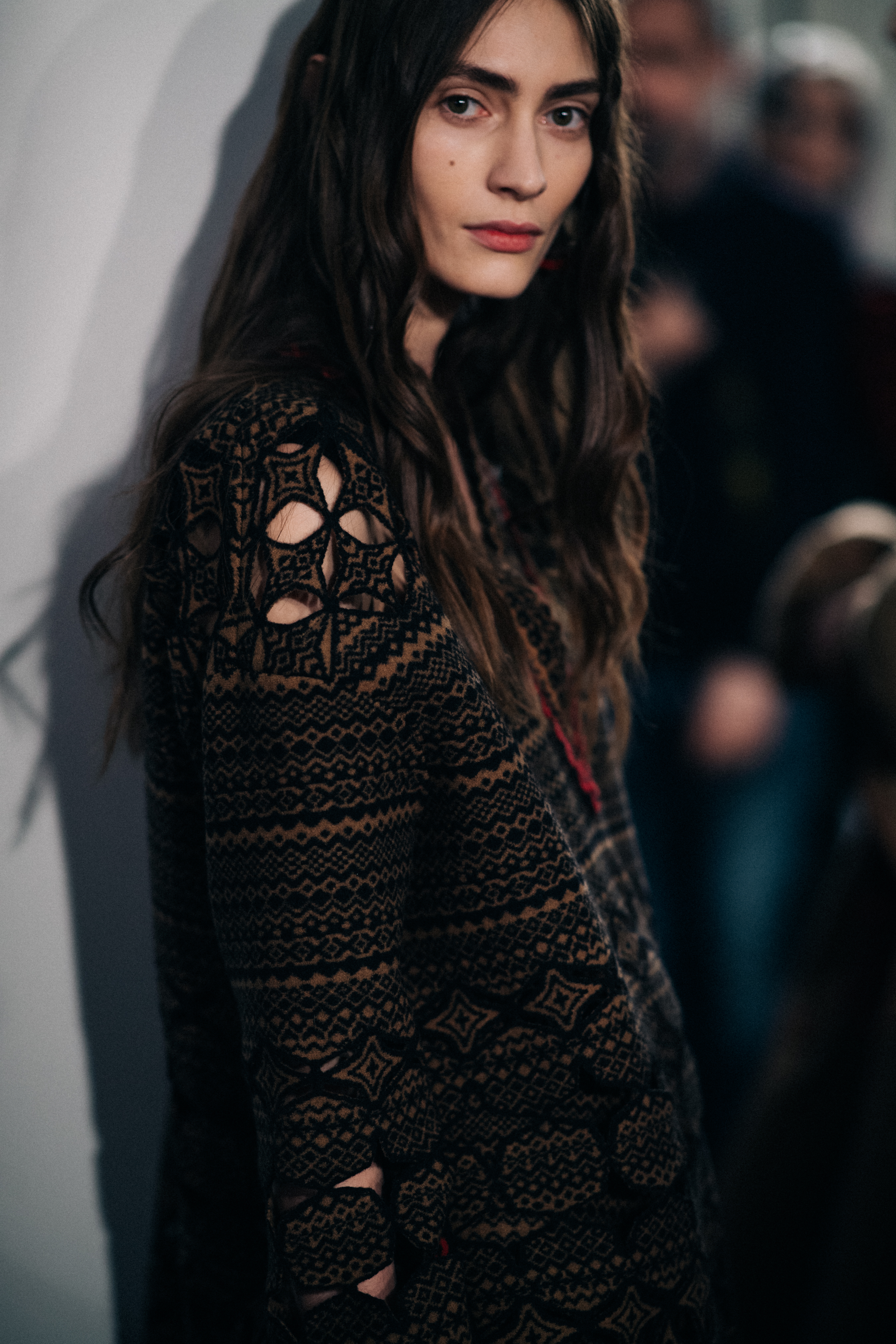 Model Marine Deleeuw before a show