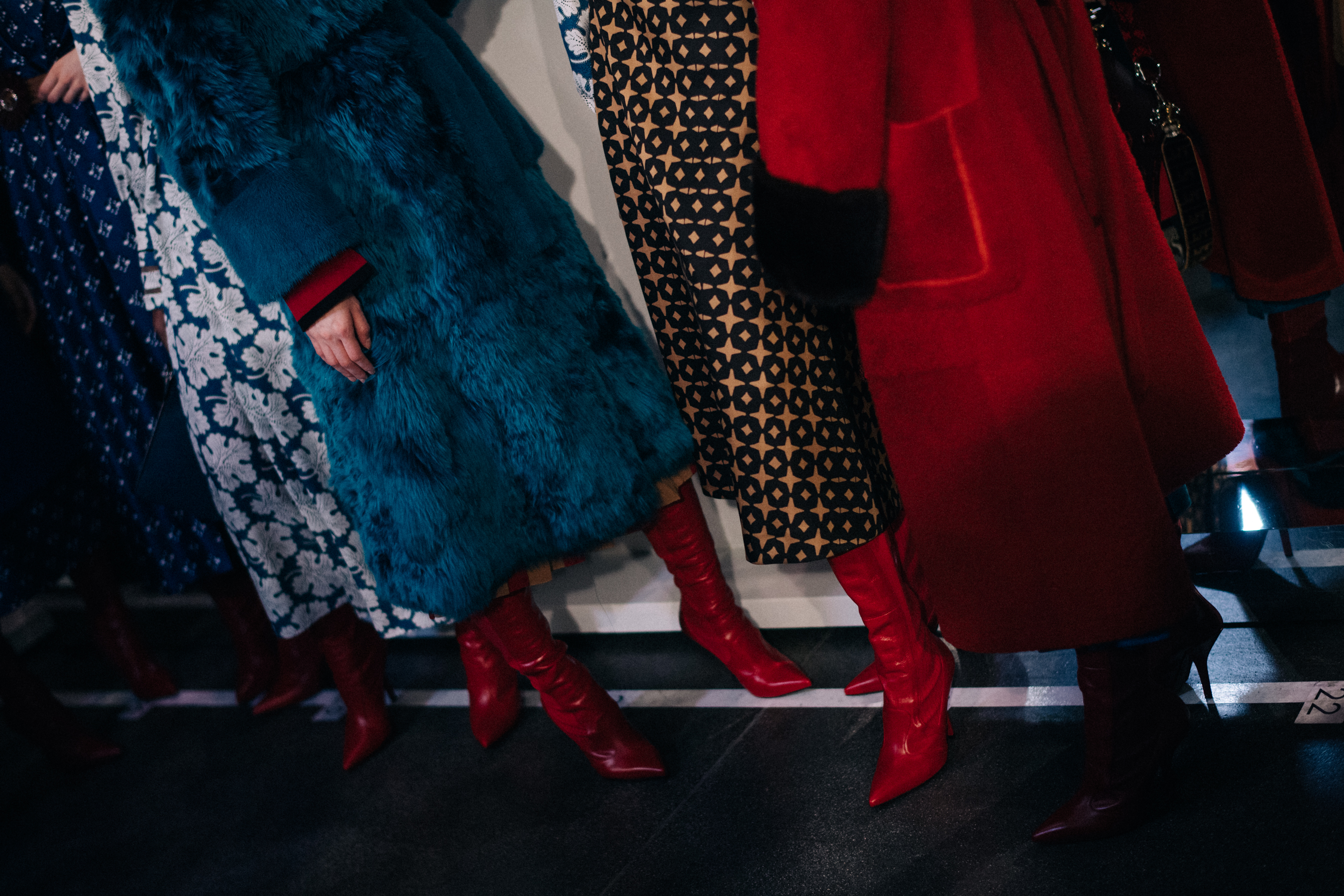 Group of models before the show