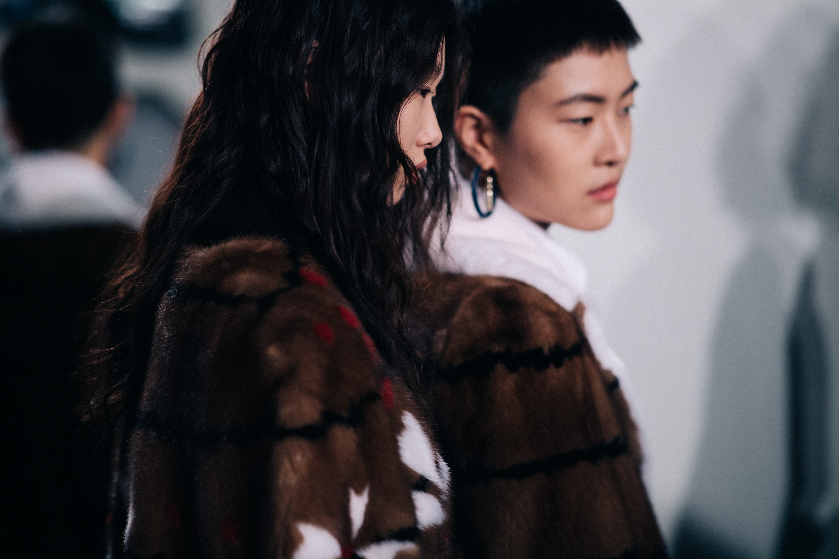 Models wearing fur coats