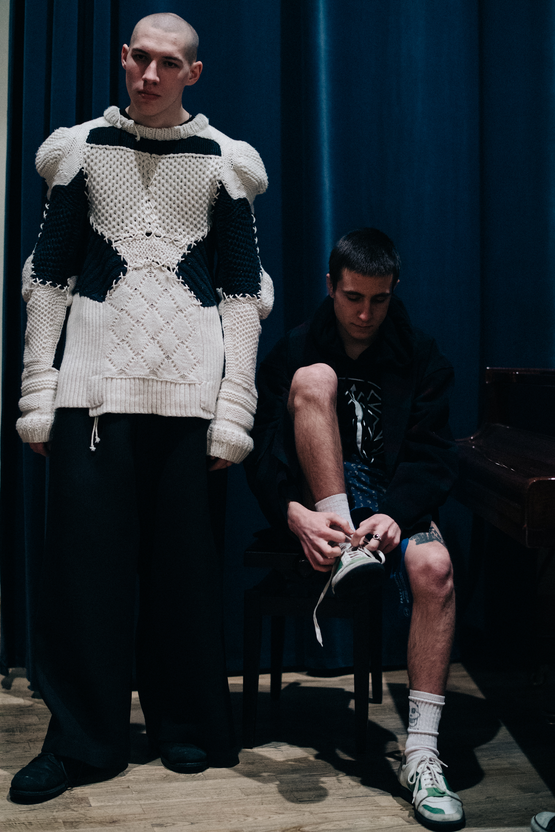 Male model before a show