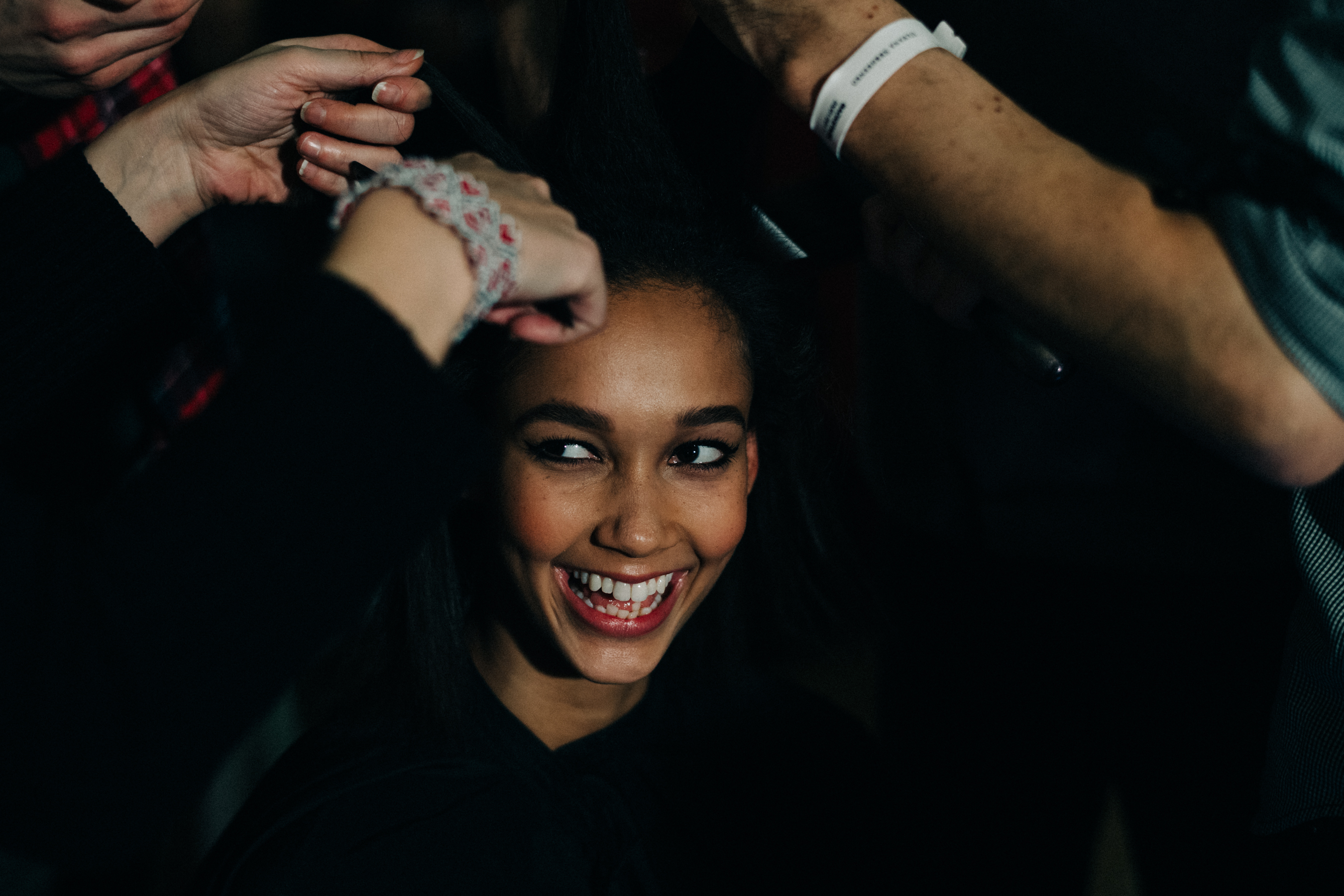Model Walette Watson before a show