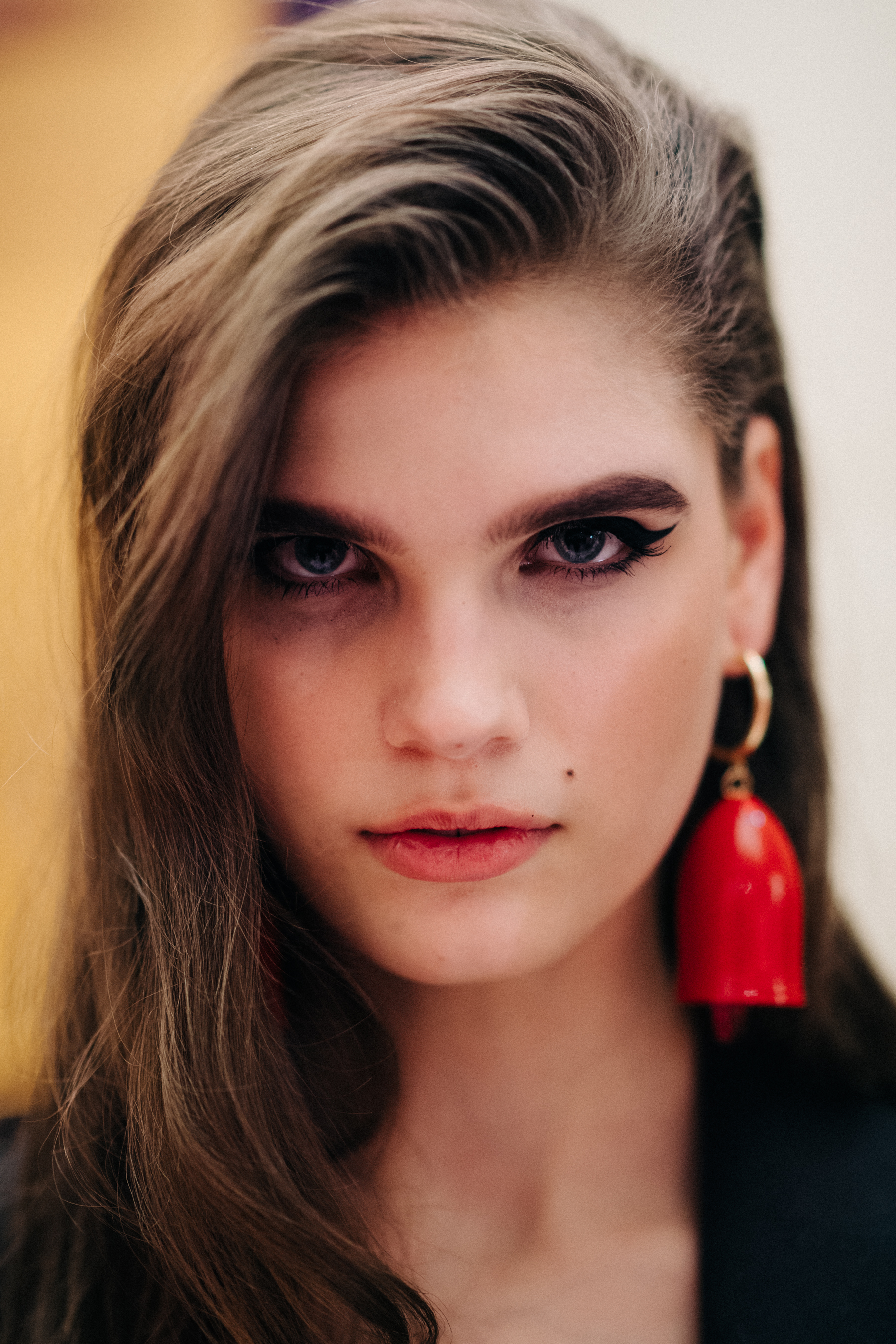 Ukrainian model wearing earrings