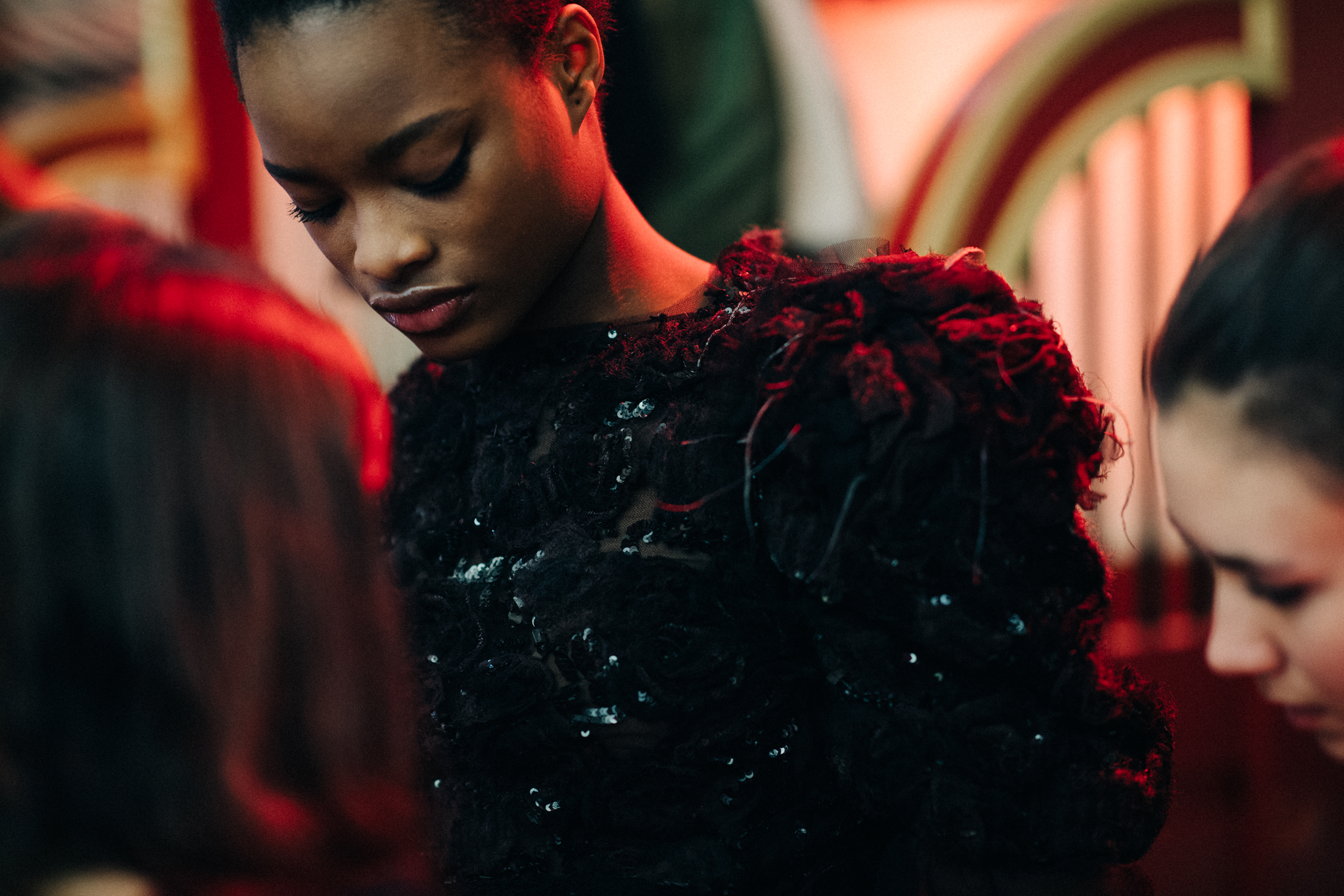 Model Mayowa Nicholas wearing black