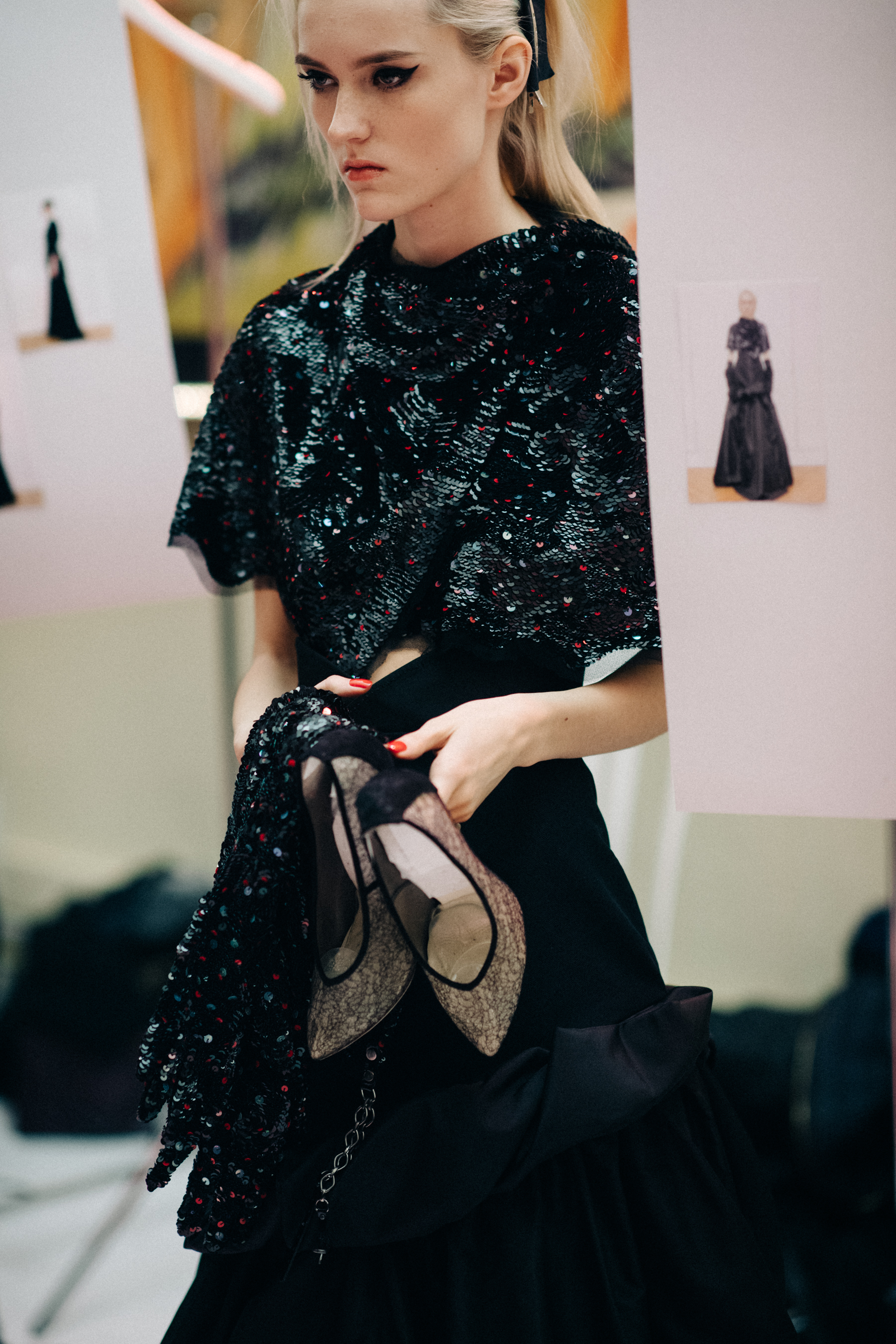 Model Harleth Kuusik wearing dress