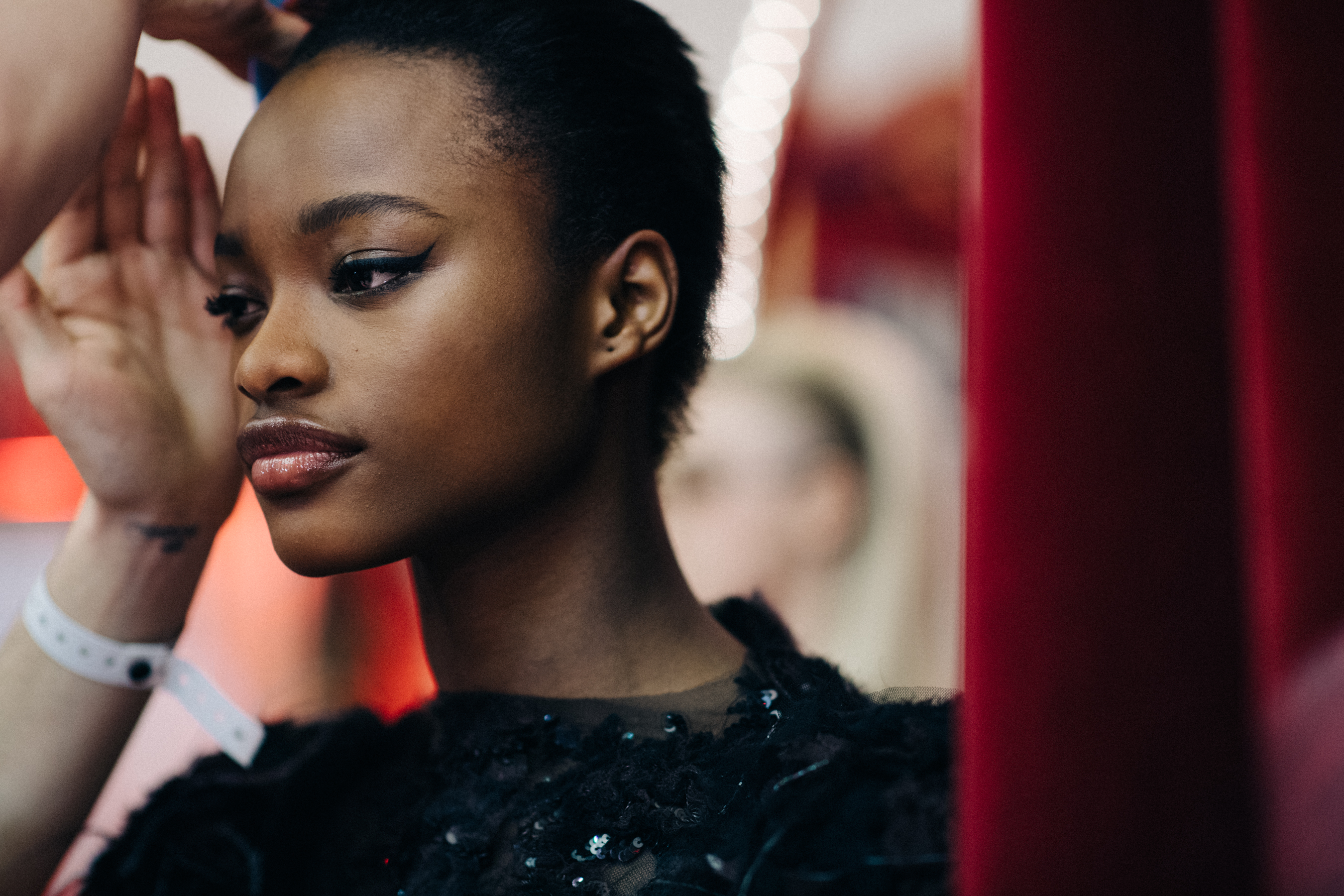 Model Mayowa Nicholas wearing black