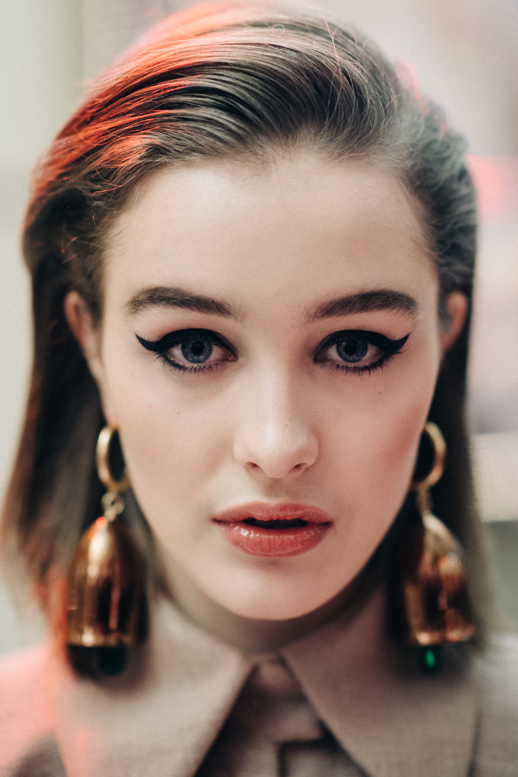 Portrait of a model wearing earrings